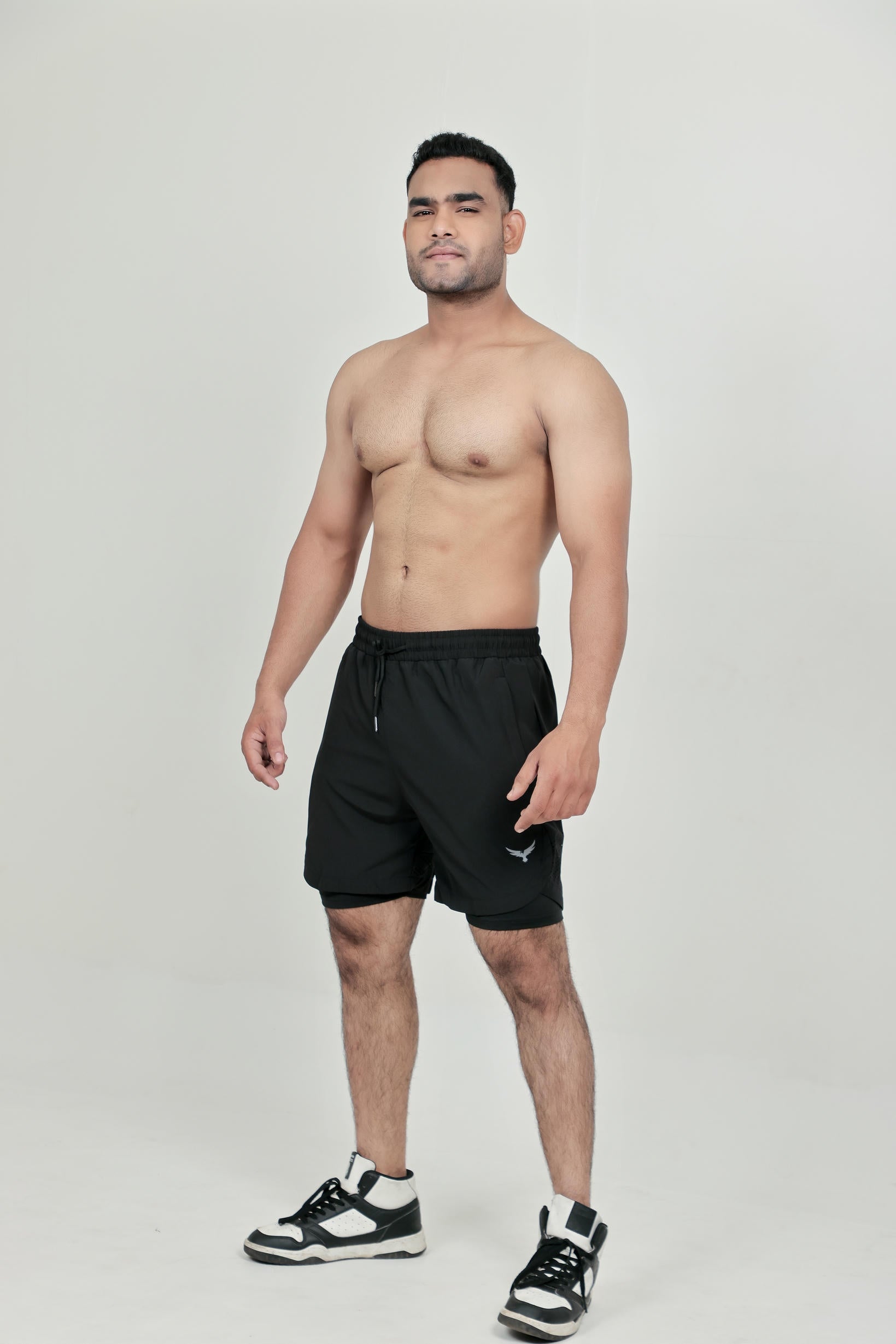 Men’s Runner Compression 2-Piece Shorts – Black