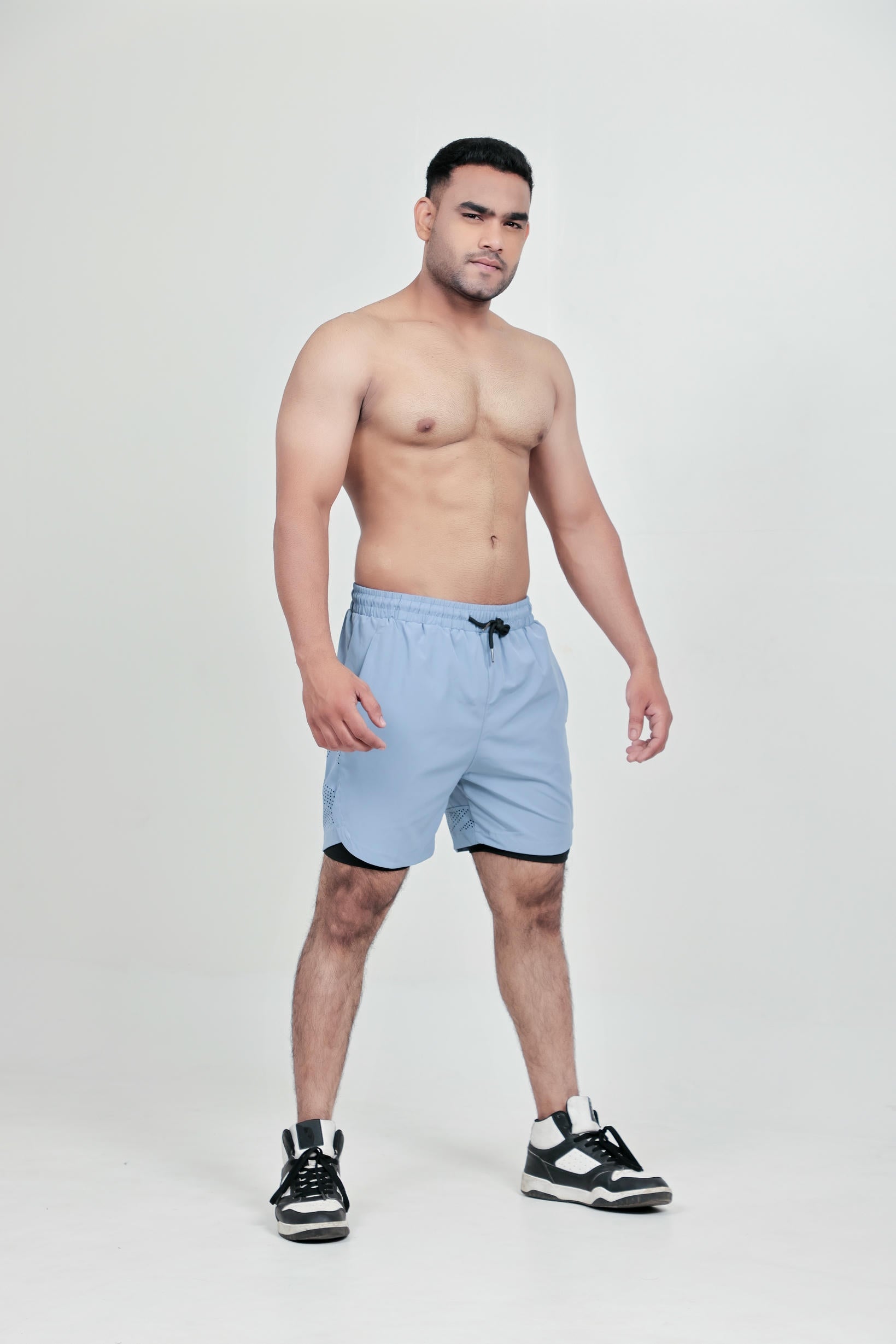 Men’s Runner Compression 2-Piece Shorts – Blue
