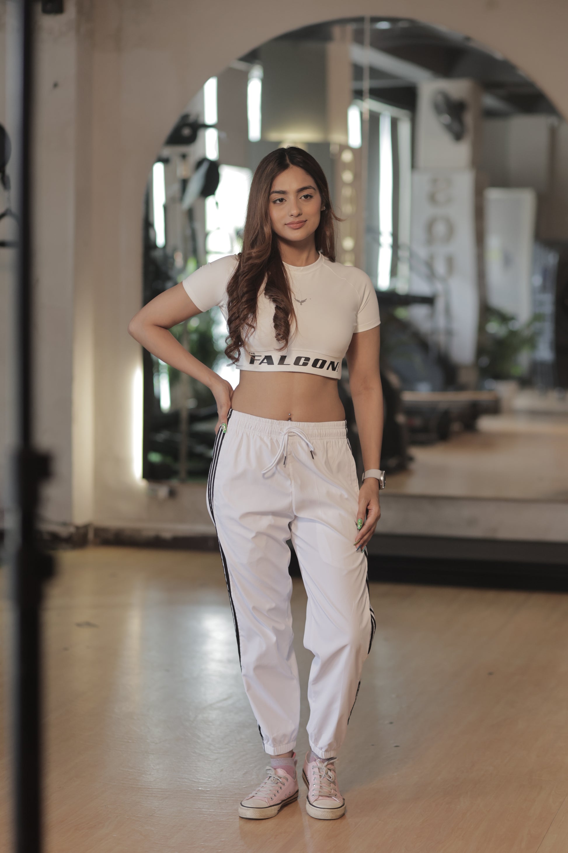 Falcon Crop Top Short Sleeve – White