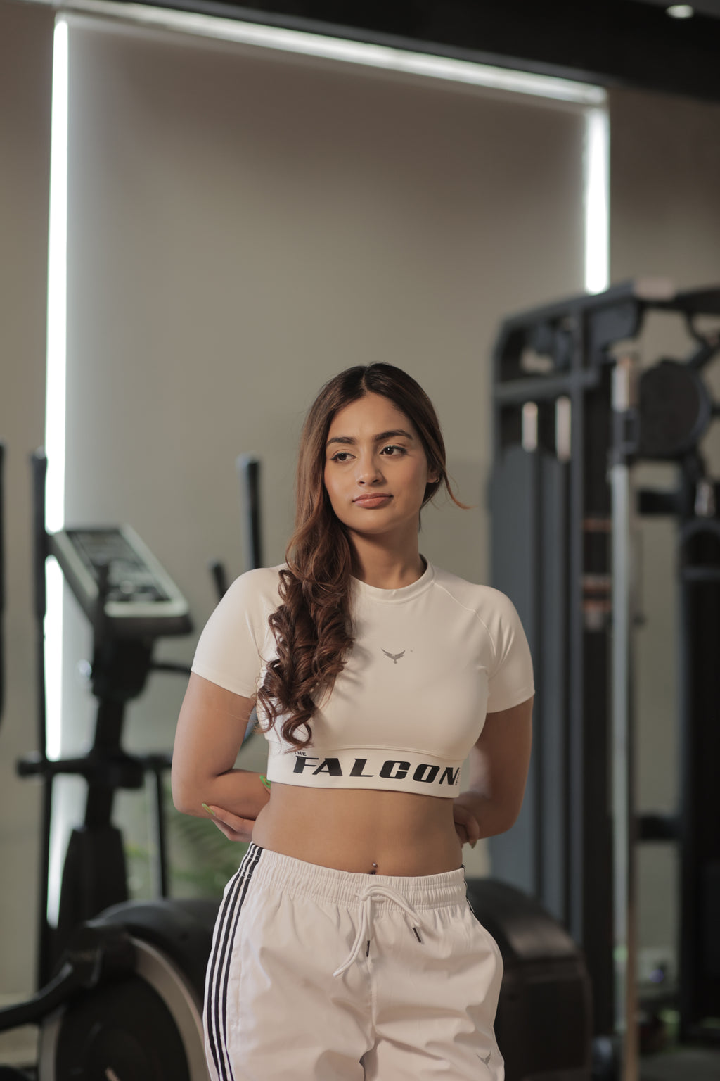 Falcon Crop Top Short Sleeve – White