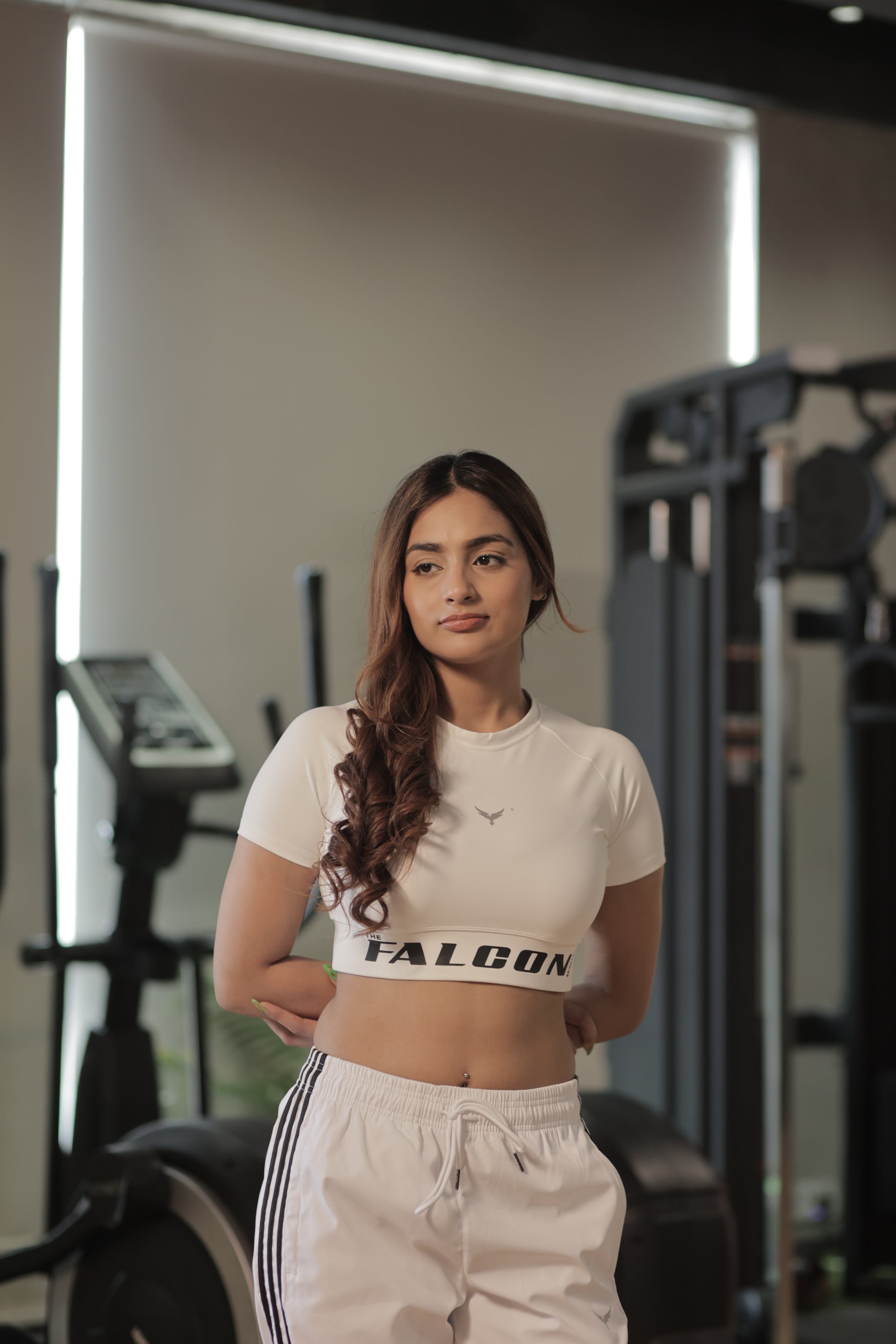 Falcon Crop Top Short Sleeve – White