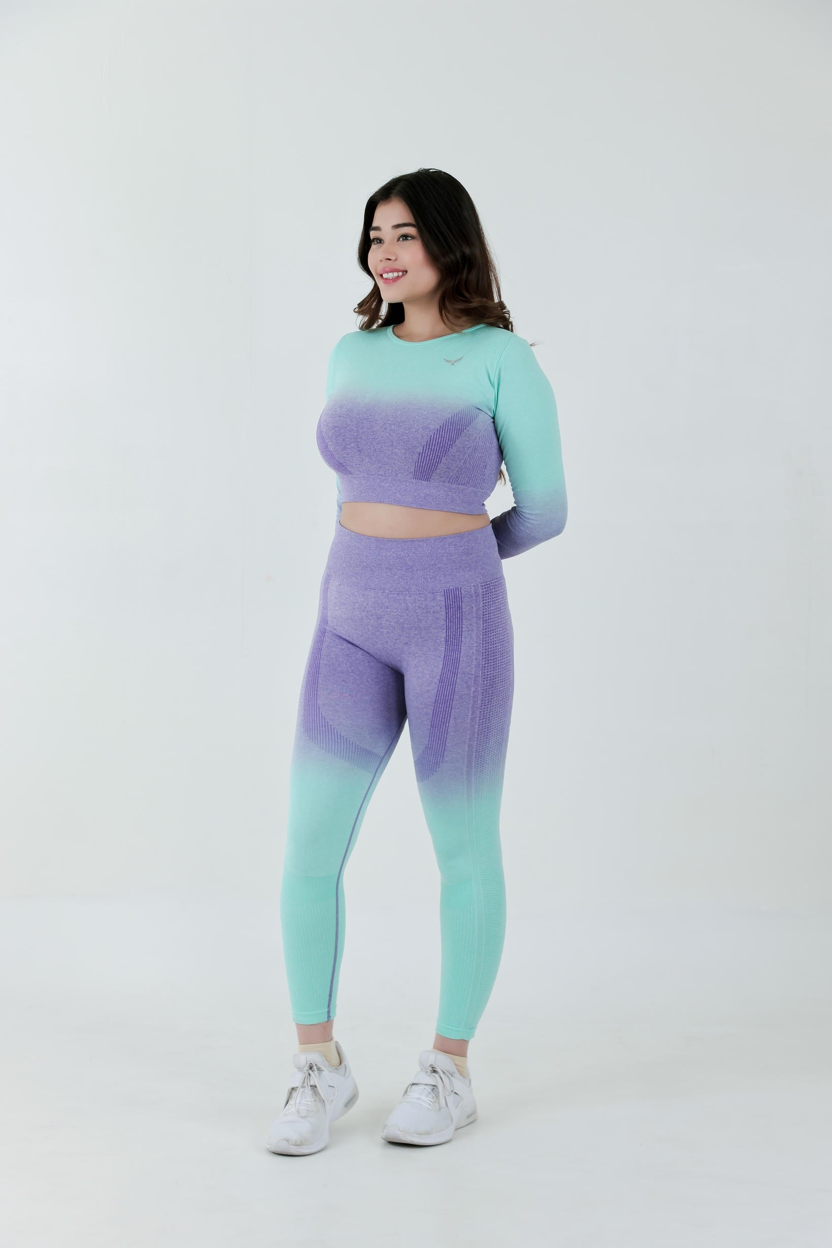 Gradient Seamless Nylon Legging – Purple Green