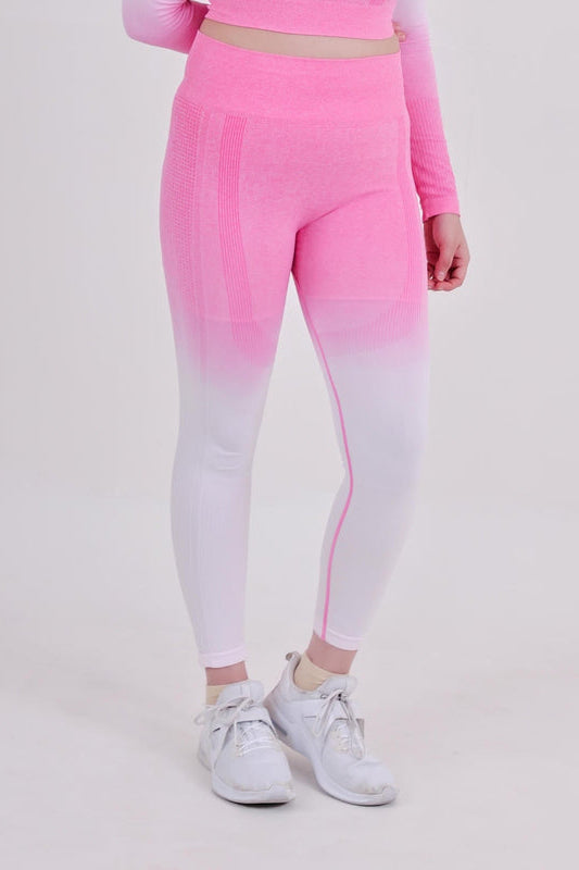 Gradient Seamless Nylon Legging (PANTS ONLY) – Pink White