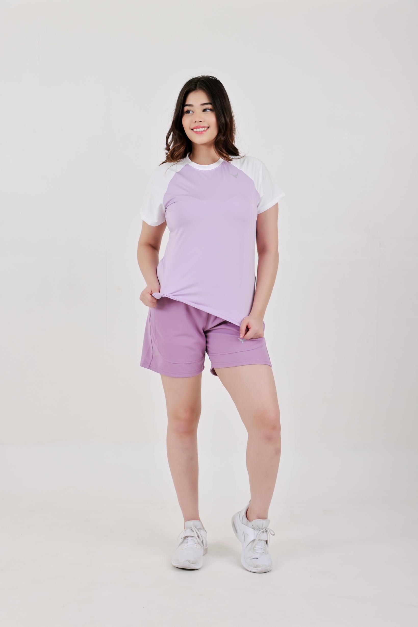 Combining Colour T-Shirt – Purple & White