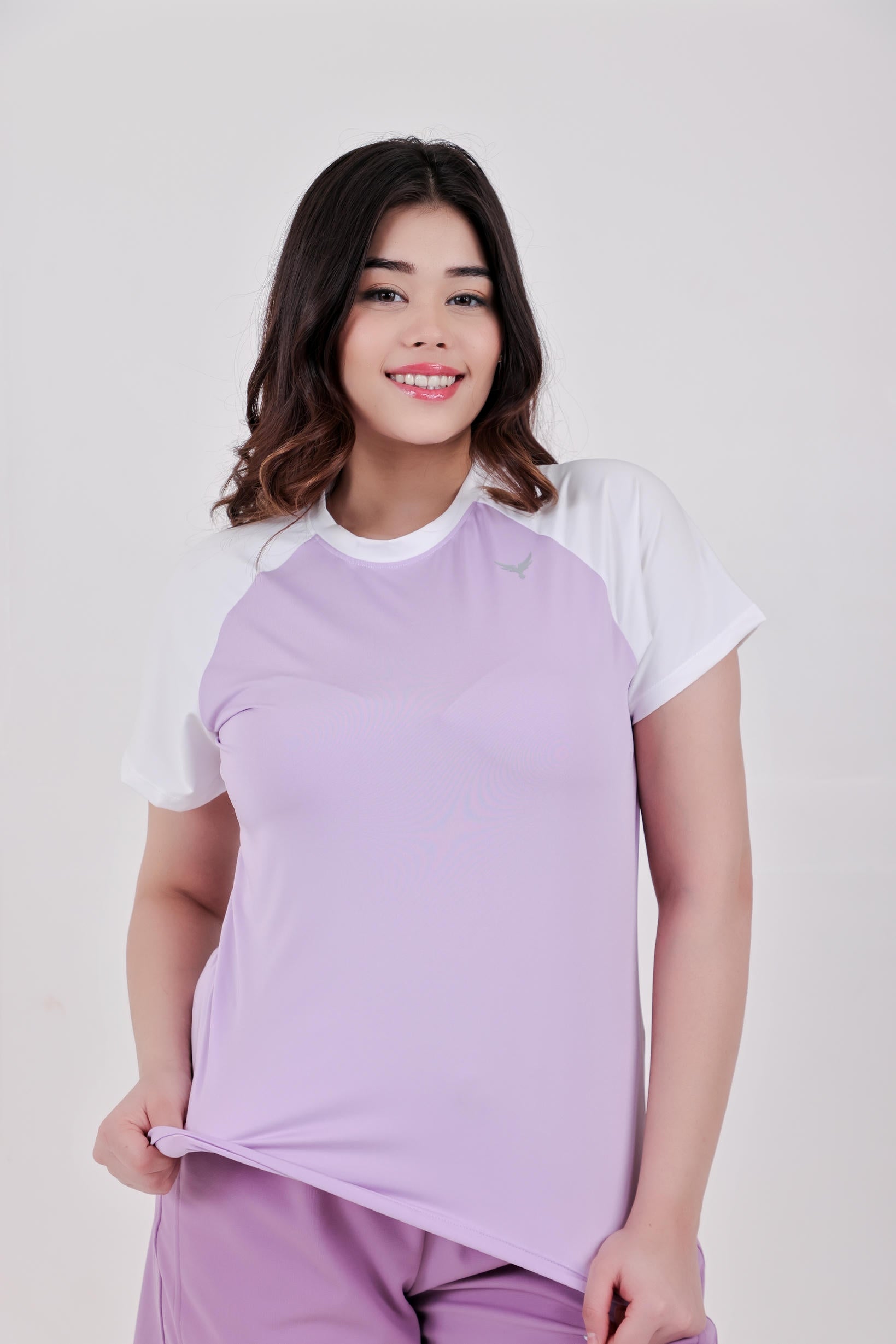 Combining Colour T-Shirt – Purple & White
