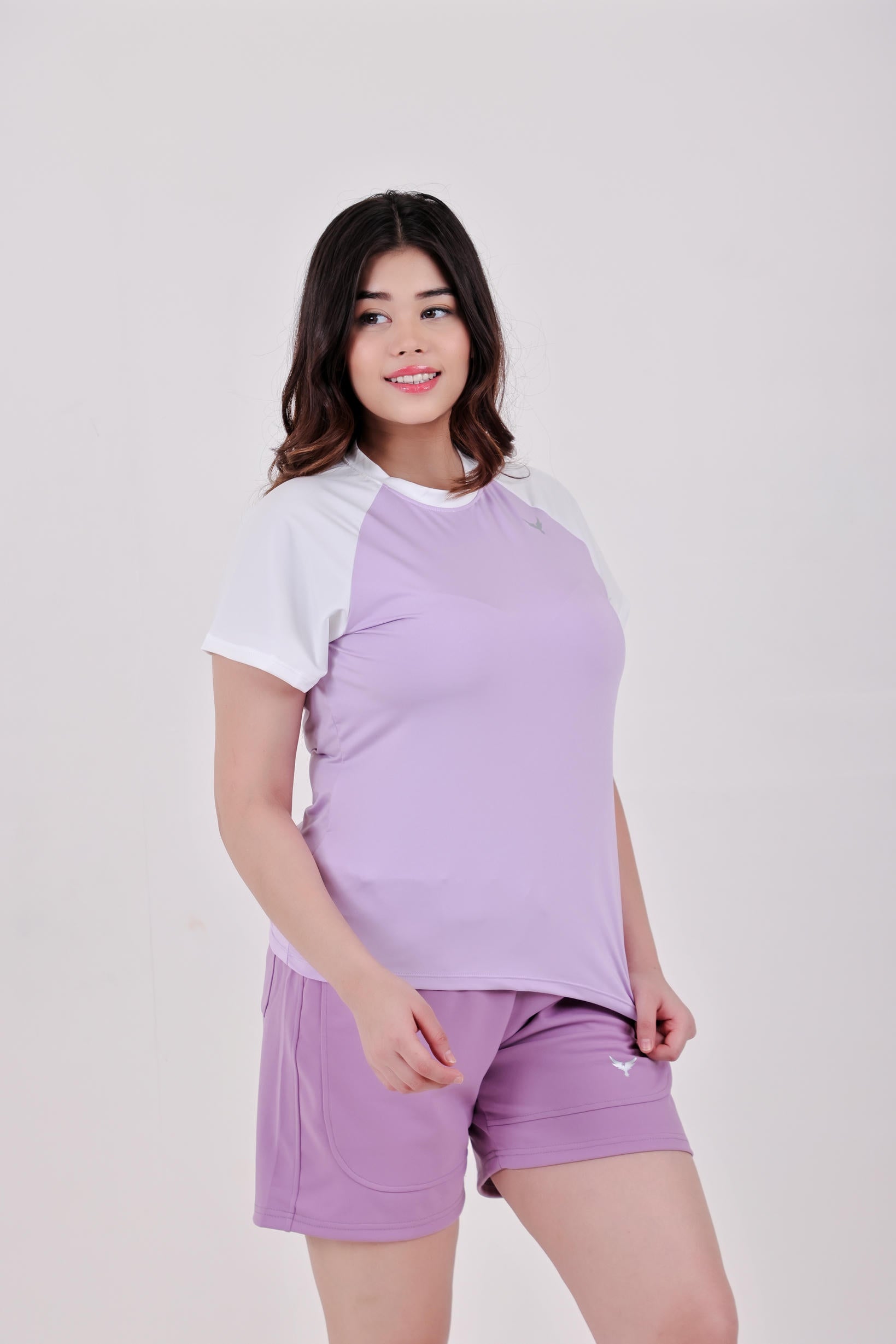 Combining Colour T-Shirt – Purple & White