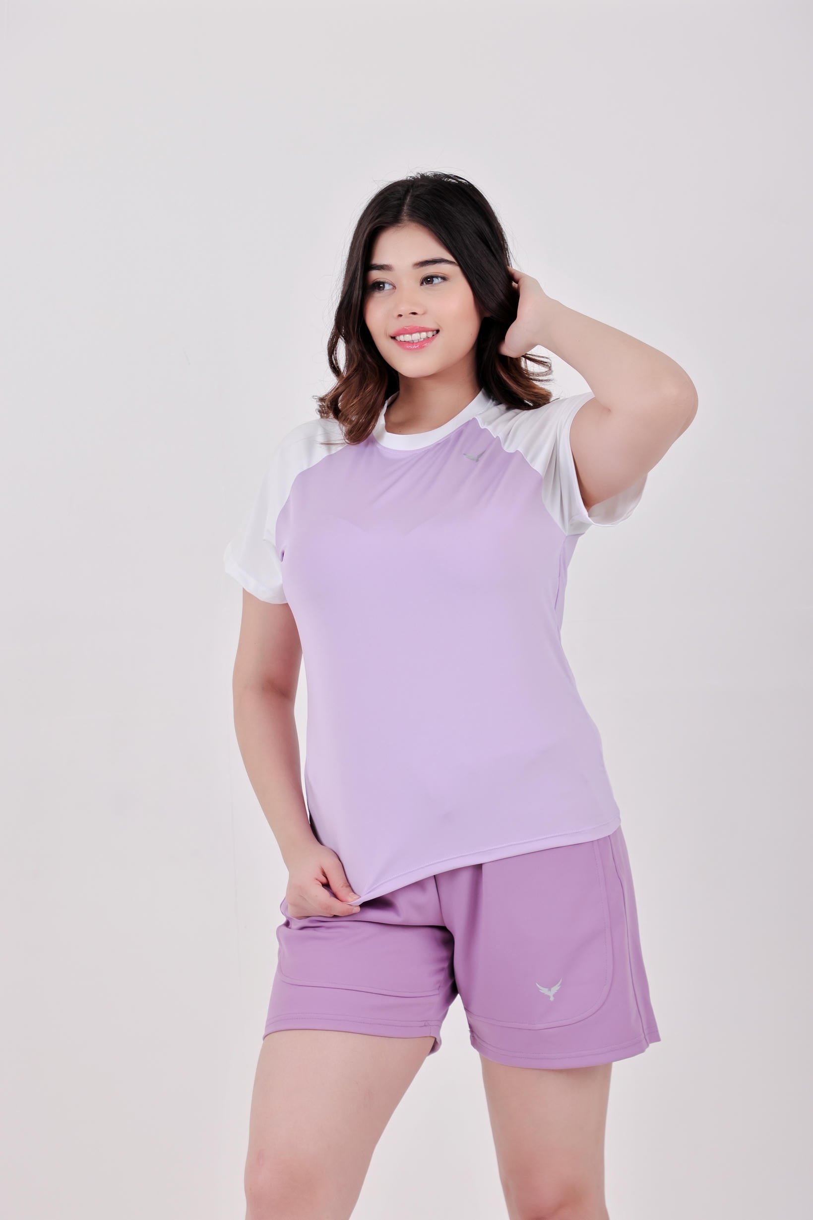 Combining Colour T-Shirt – Purple & White