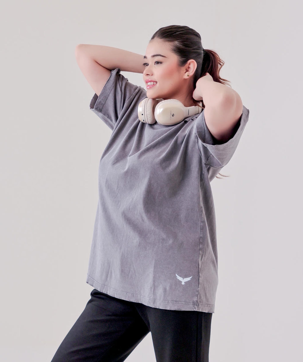 Women's Ripped Oversize T-Shirt – Grey