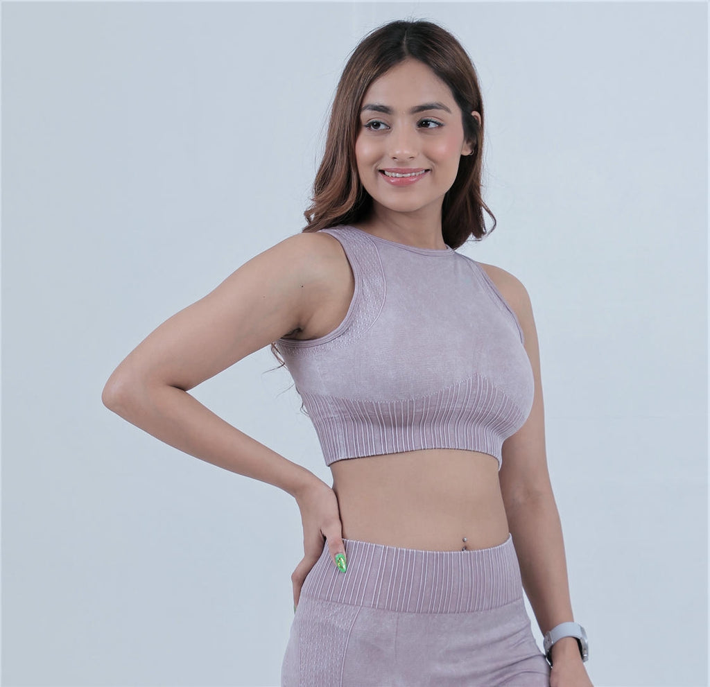 Women’s Seamless Active Nylon Bra – Dusty Rose