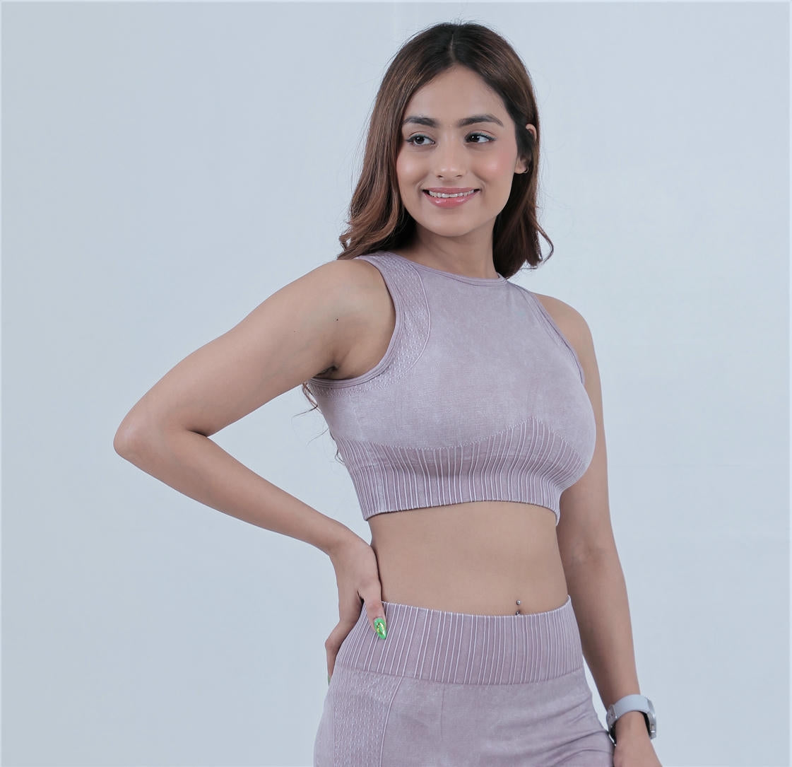 Women’s Seamless Active Nylon Bra – Dusty Rose