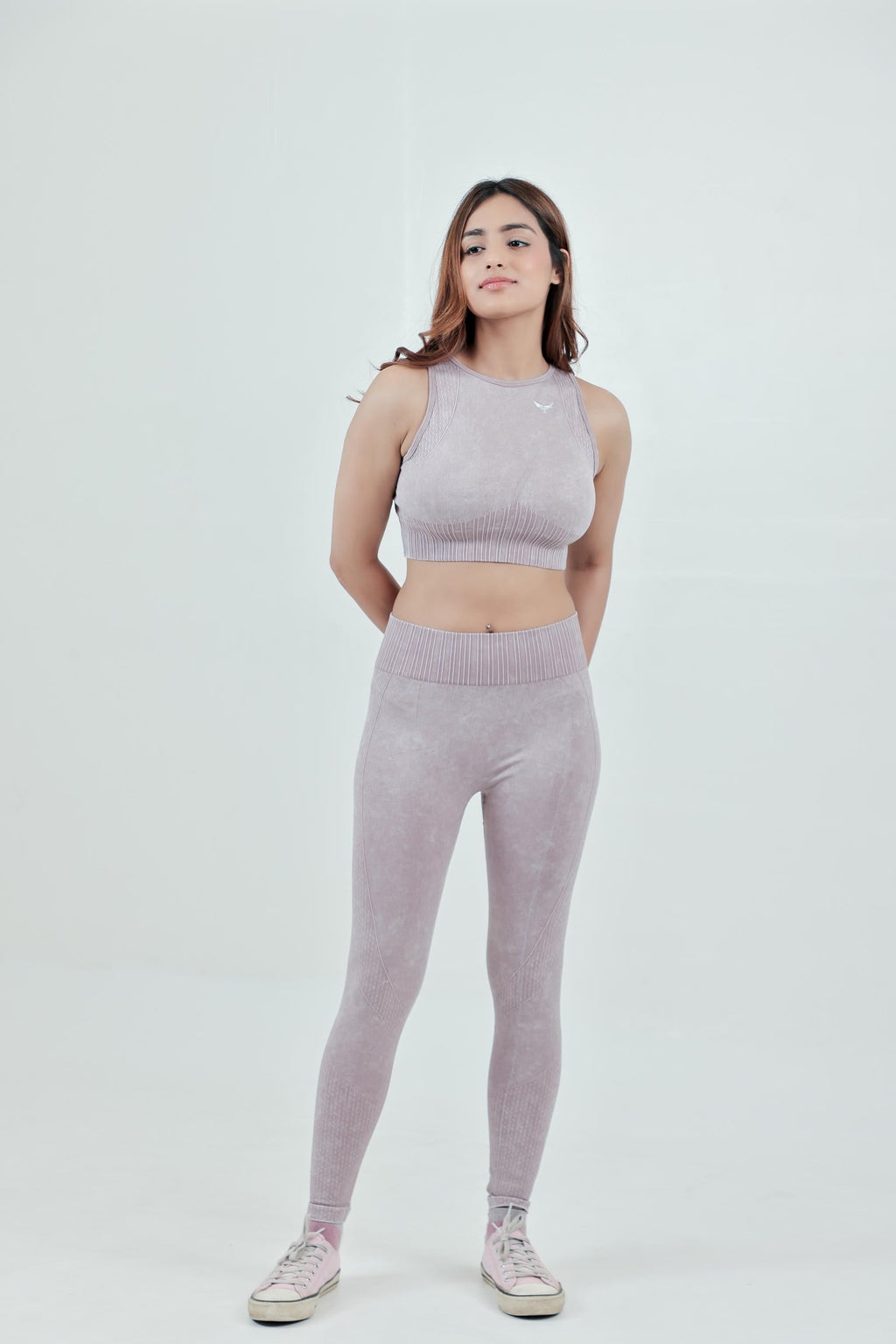 Women’s Seamless Active Nylon Co-ord Sets – Dusty Rose