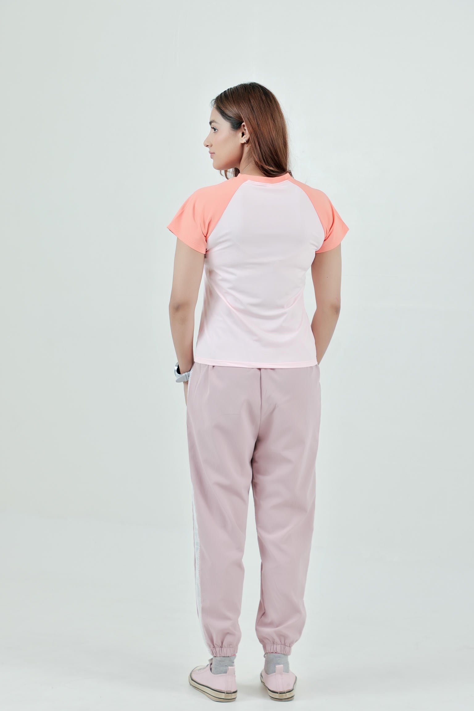 Women's Mesh Strip Track Pants – Blush Pink