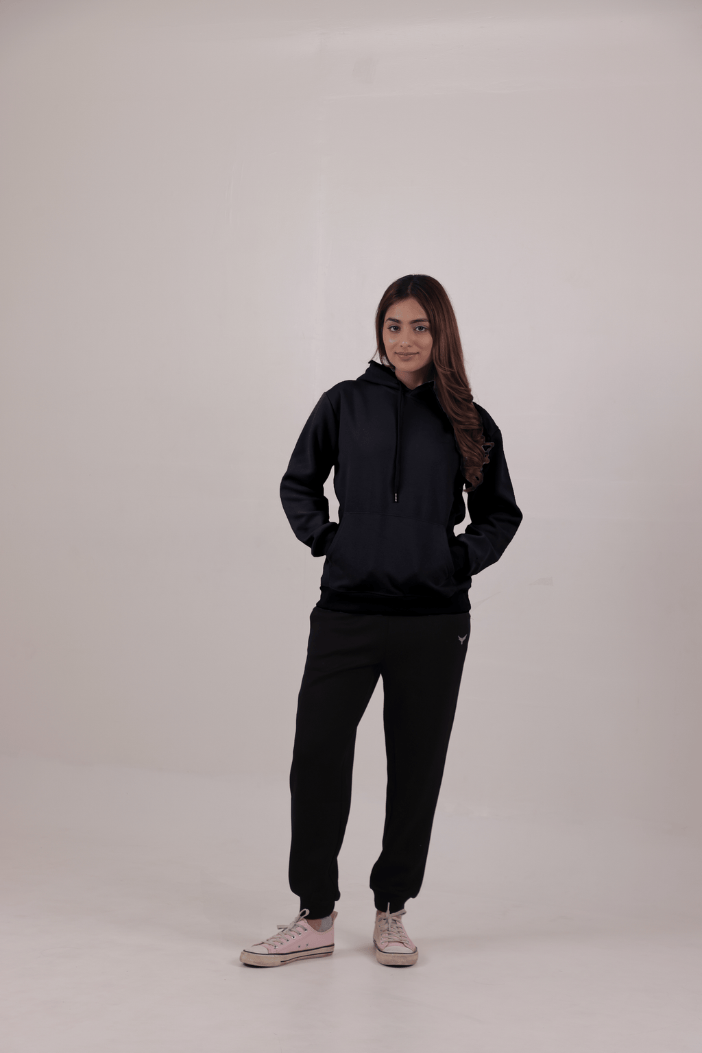 Women's Jersey Cotton Hoodie – Black
