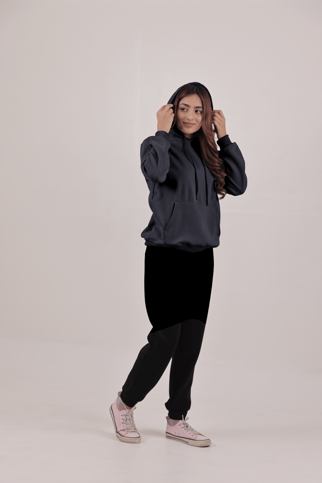 Women's Jersey Cotton Hoodie – Black