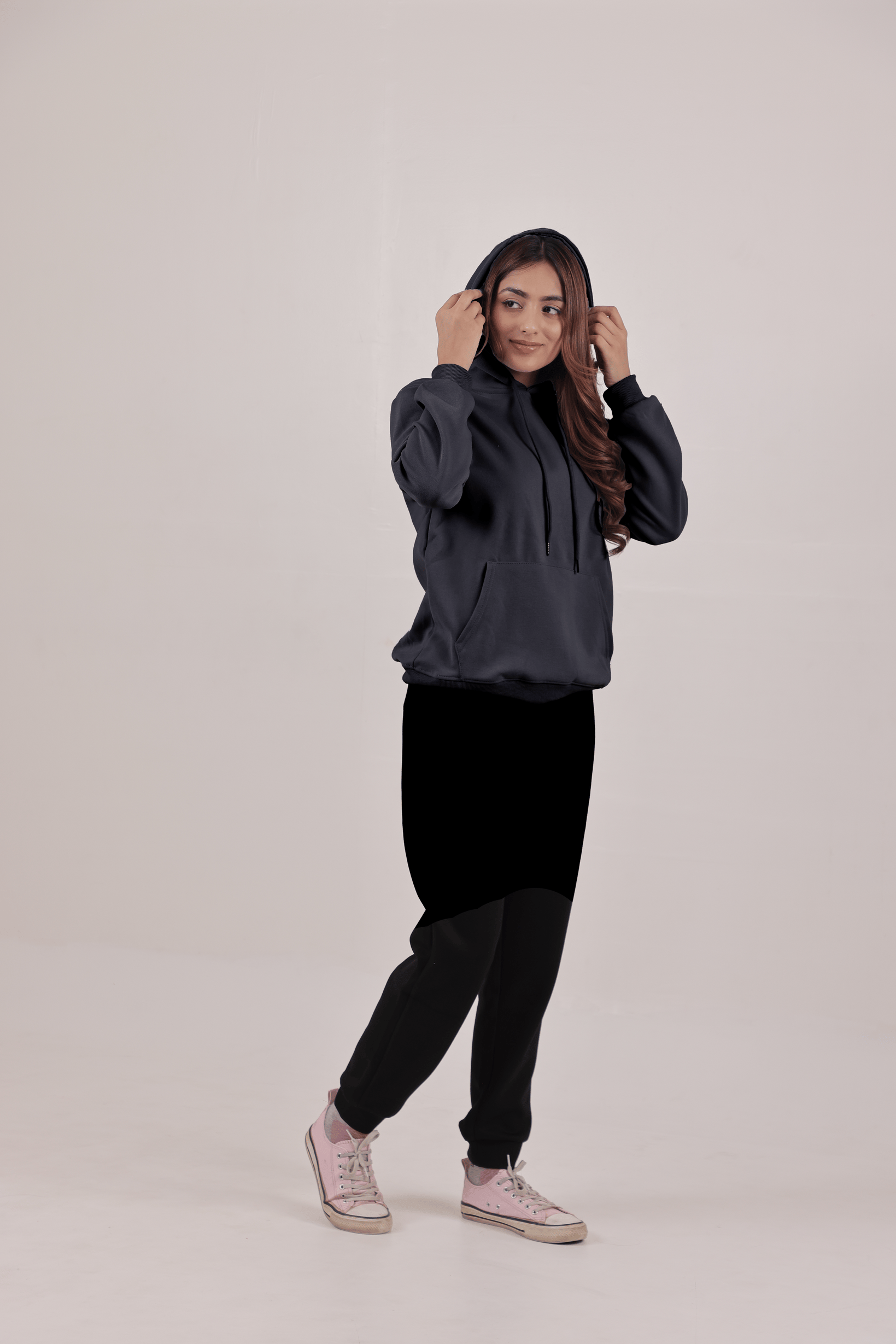 Women's Jersey Cotton Hoodie – Black