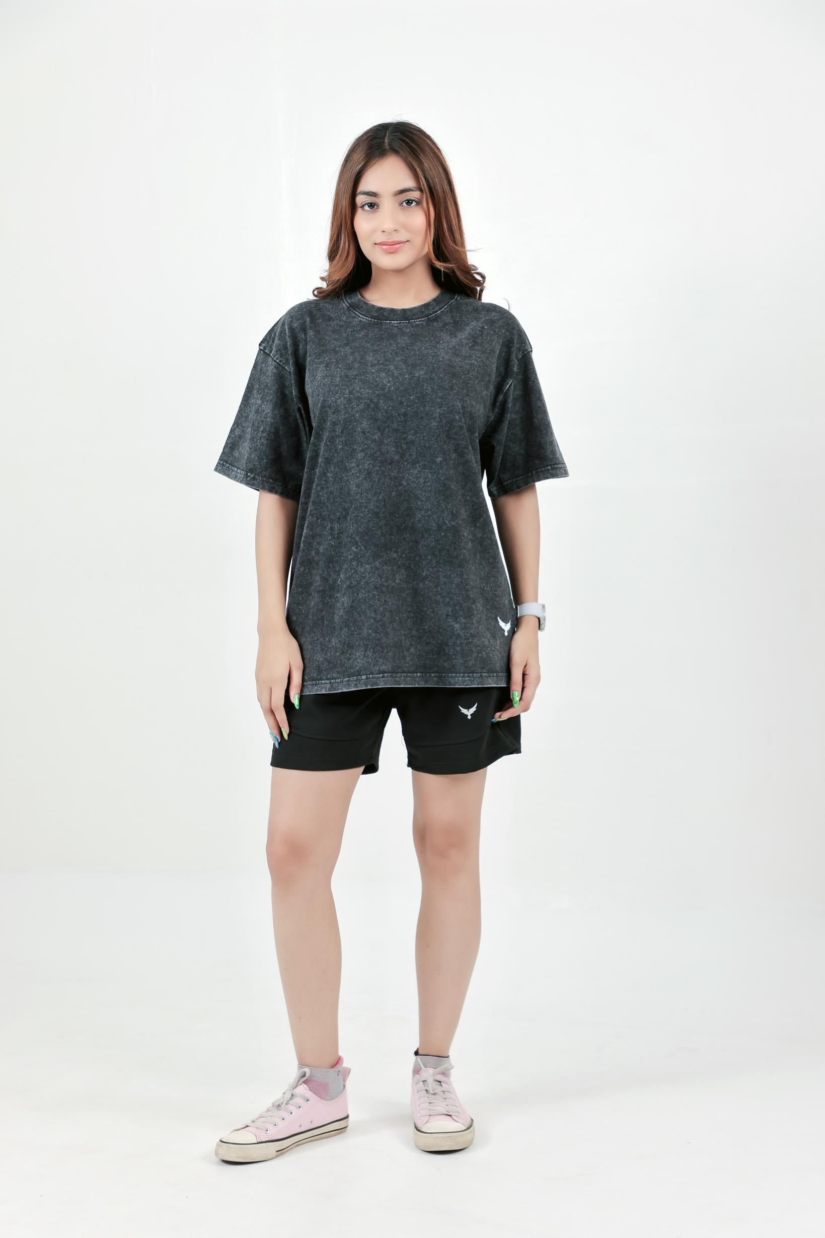 Women's Stone Wash Oversize T-Shirt – Black