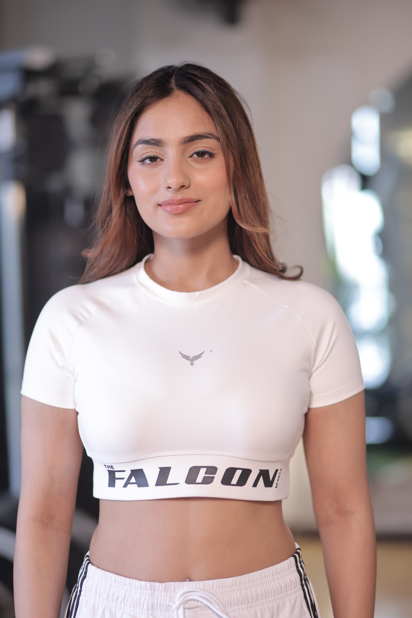 Falcon Crop Top Short Sleeve – White