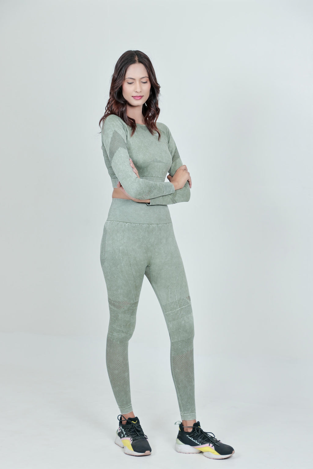 Women's Workout Nylon Legging – Olive Green