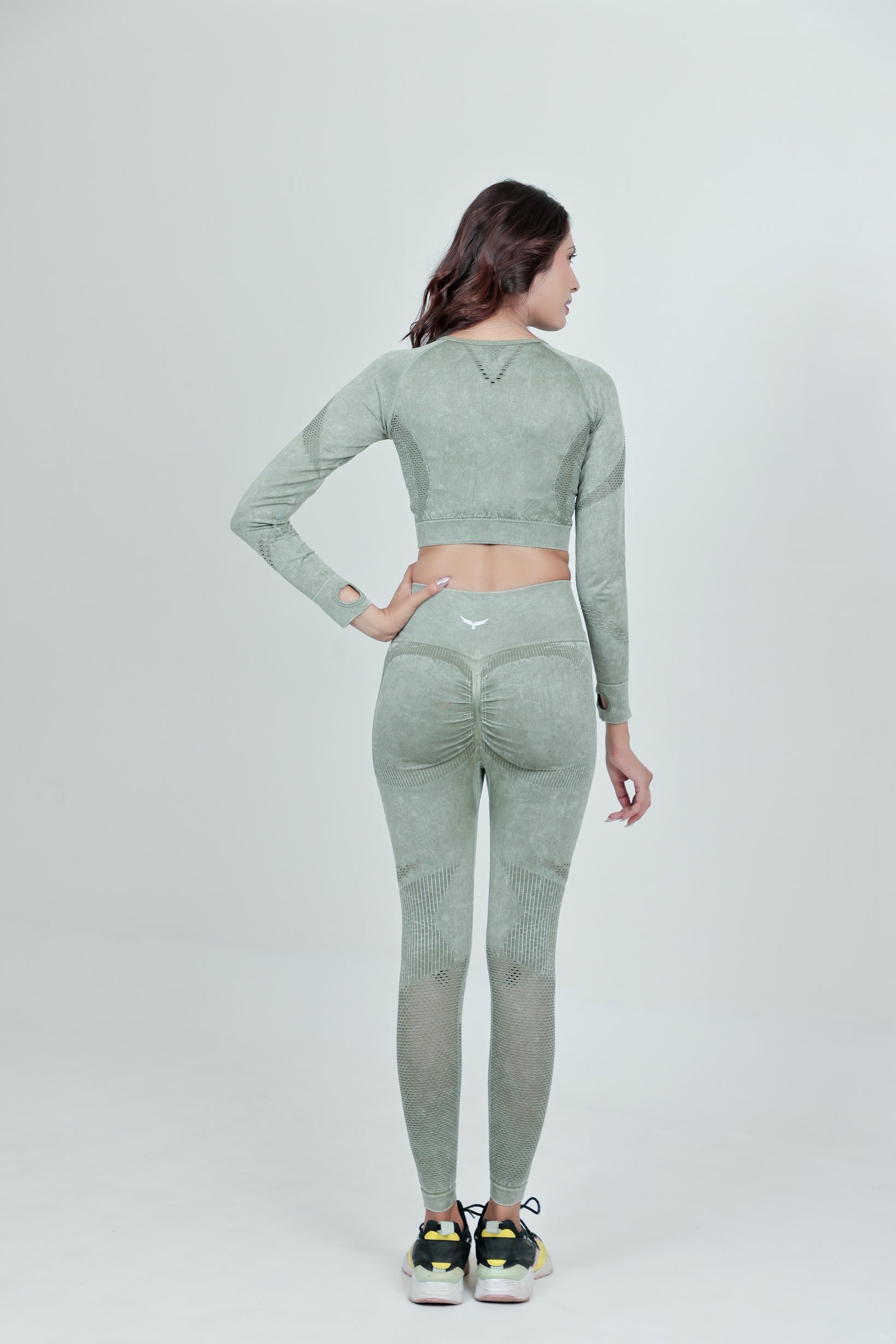 Women's Seamless Workout Co-ord Sets – Olive Green