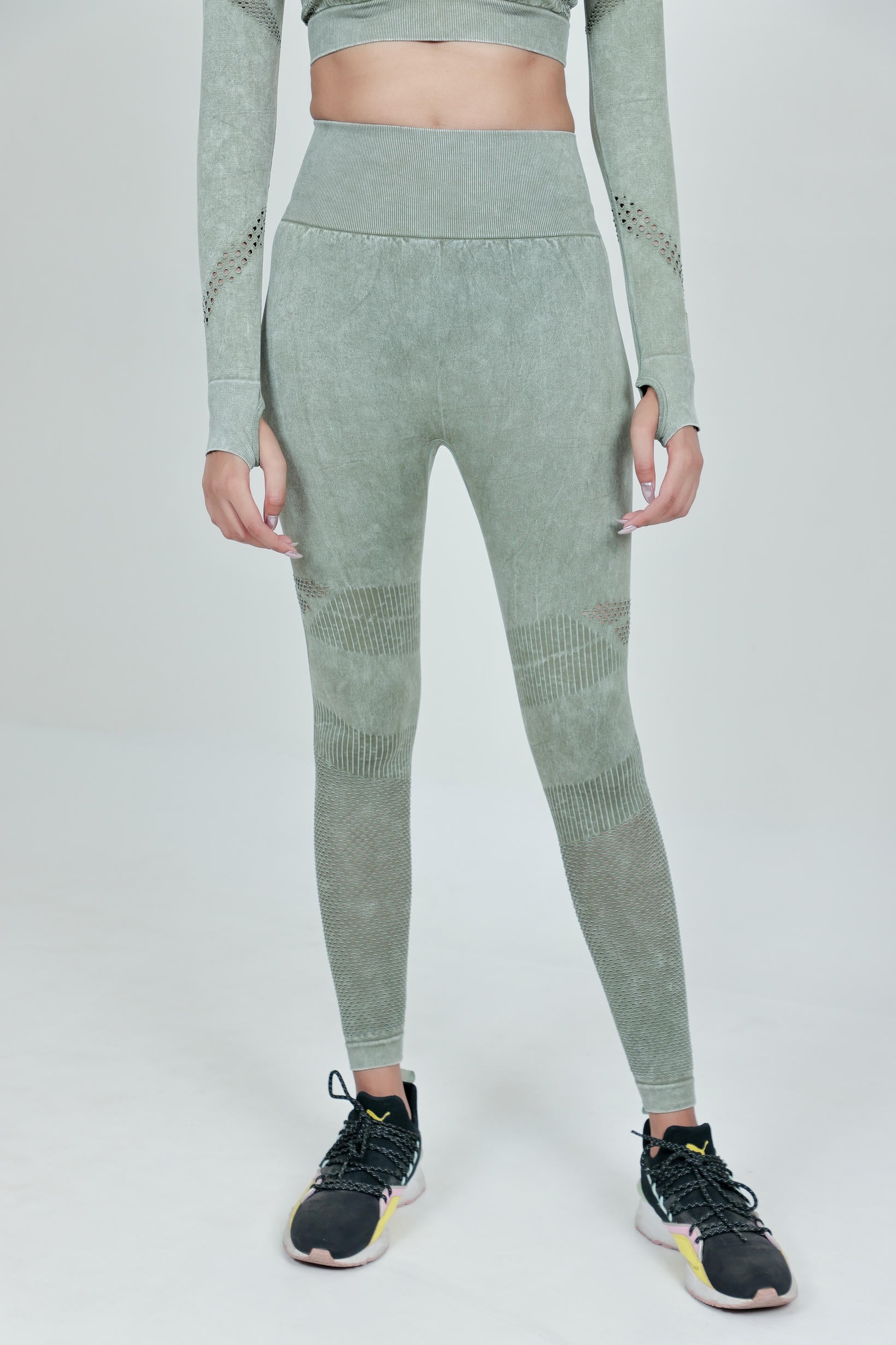 Women's Workout Nylon Legging – Olive Green