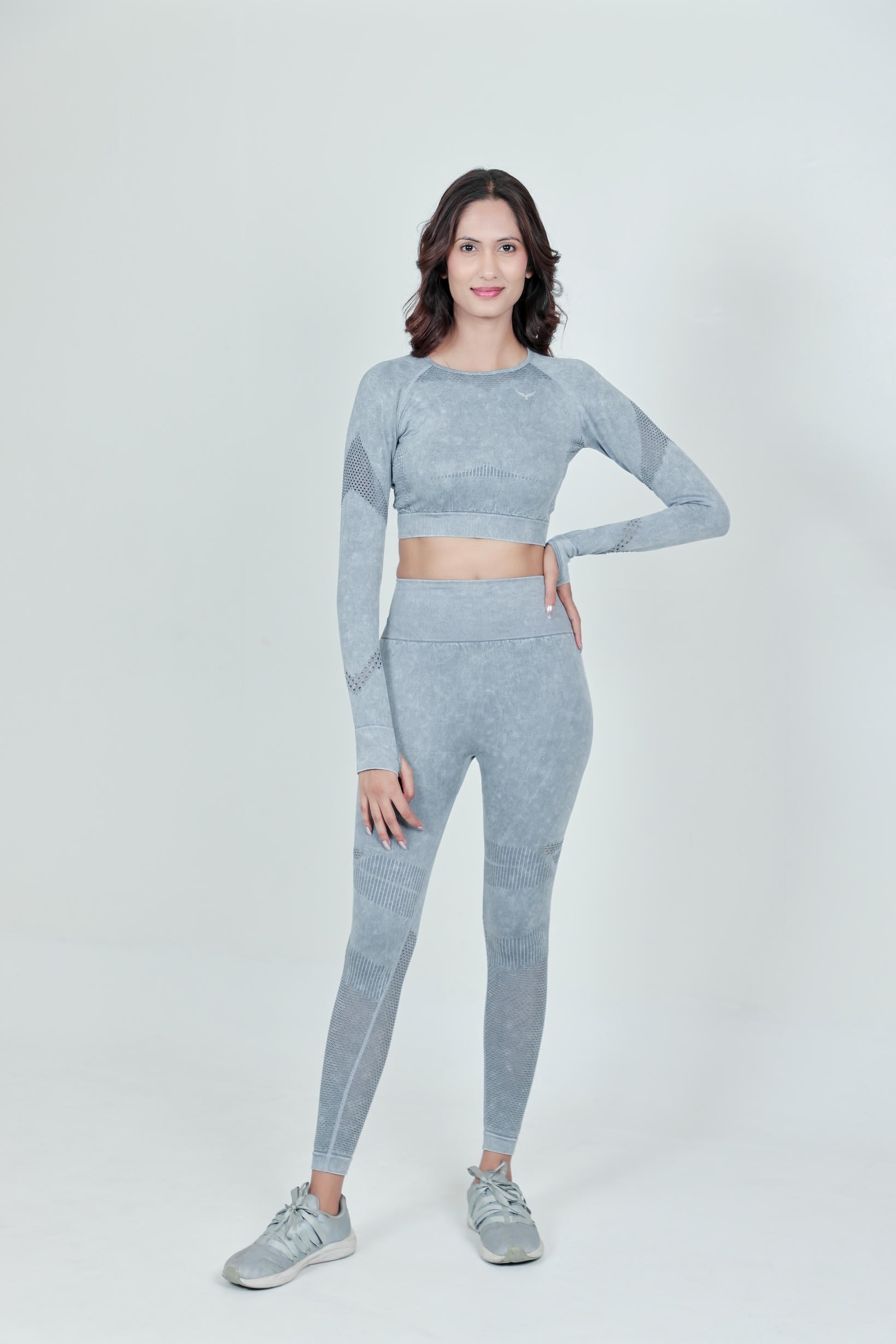 Women's Seamless Workout Co-ord Sets – Muted Grey