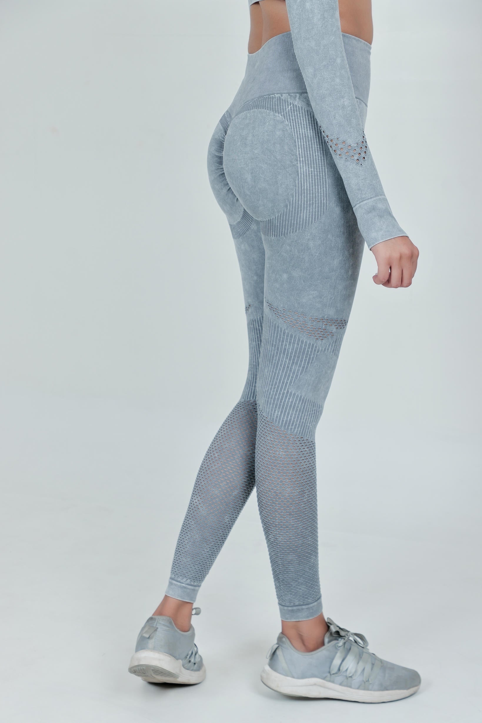 Women's Workout Nylon Legging – Muted Grey