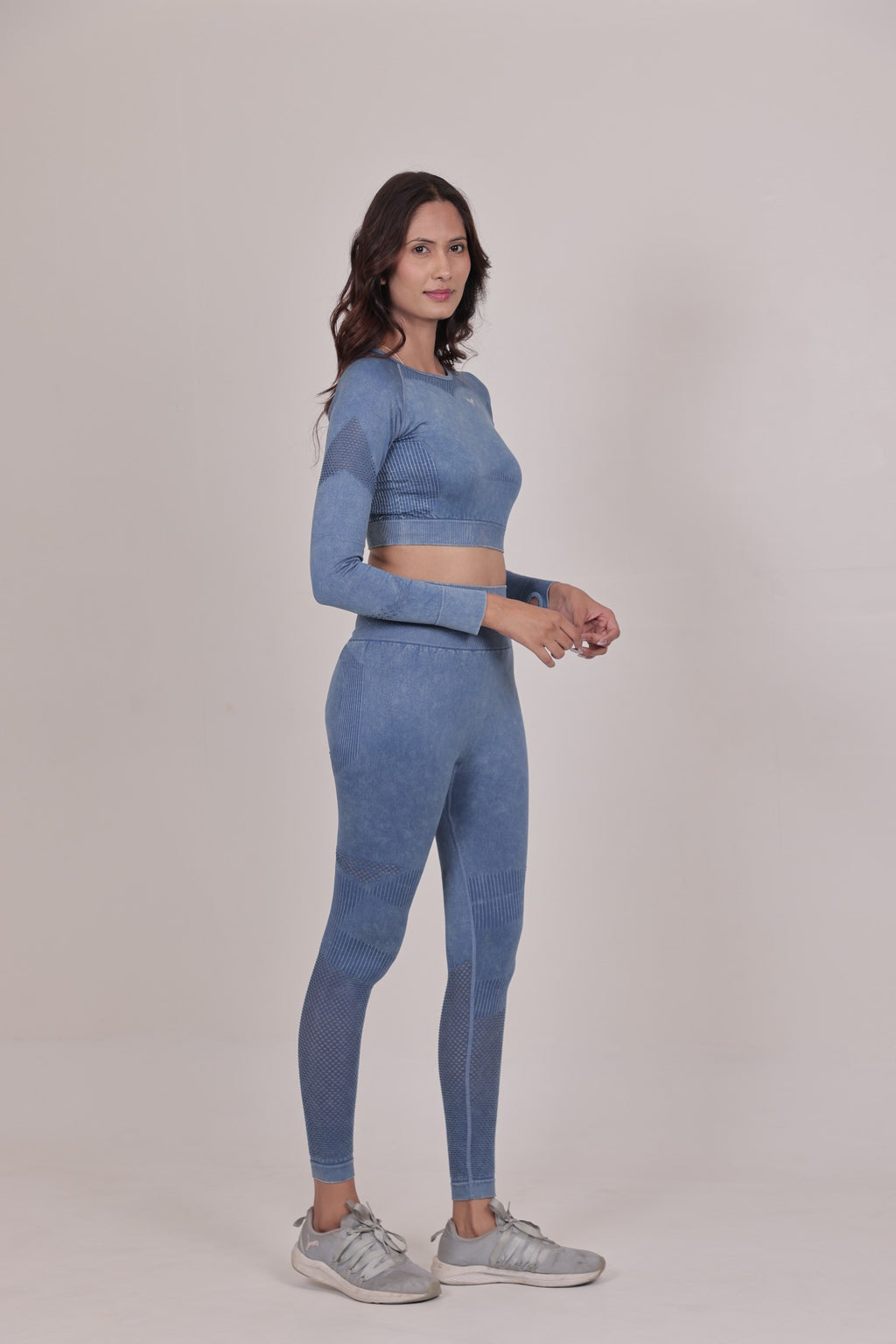 Women's Seamless Workout Crop Top – Blue