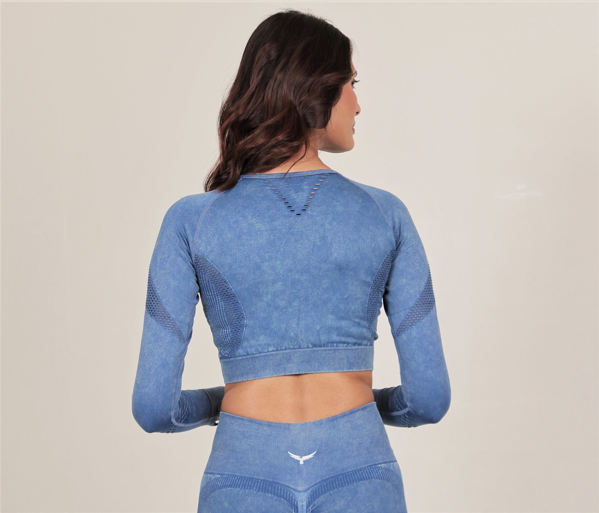Women's Seamless Workout Crop Top – Blue