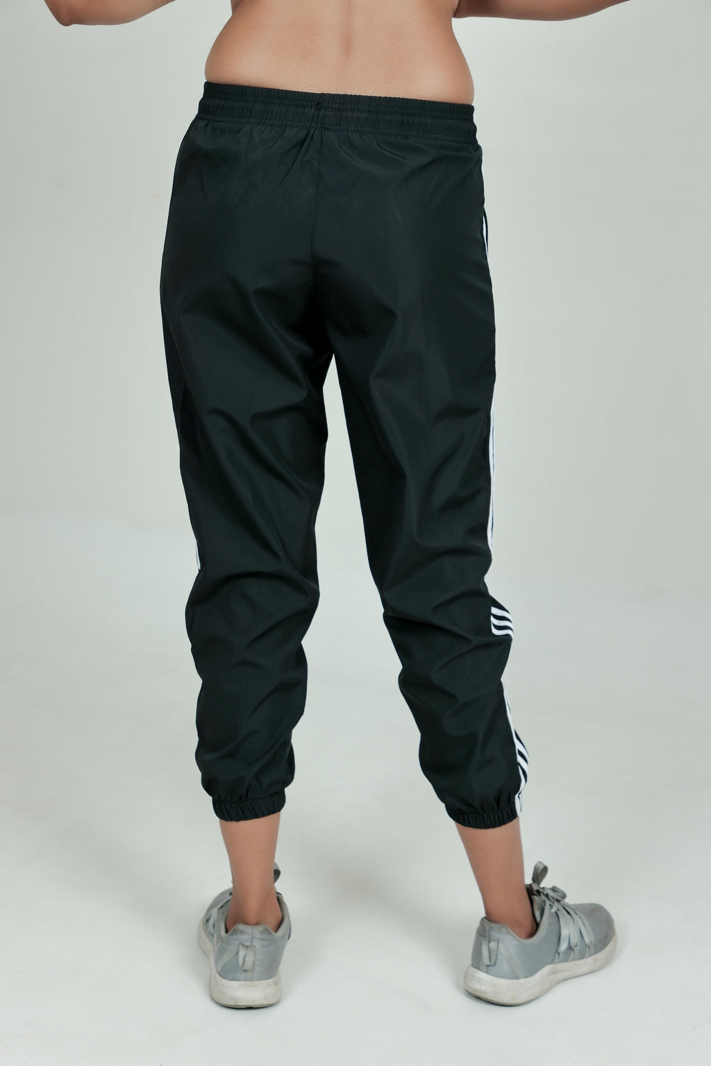 Women's Striped Joggers – Black
