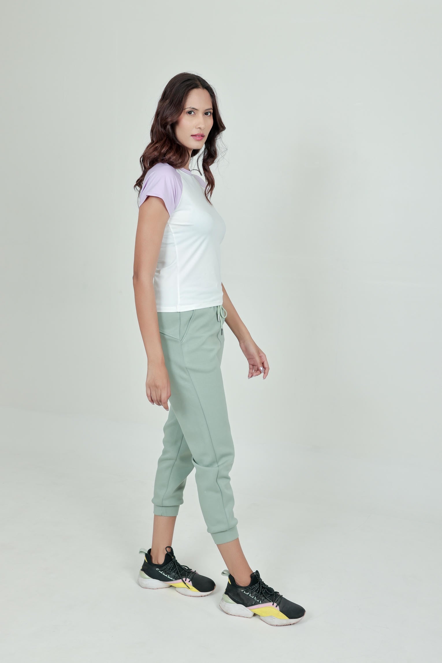 Combining Colour T-Shirt – White & Purple