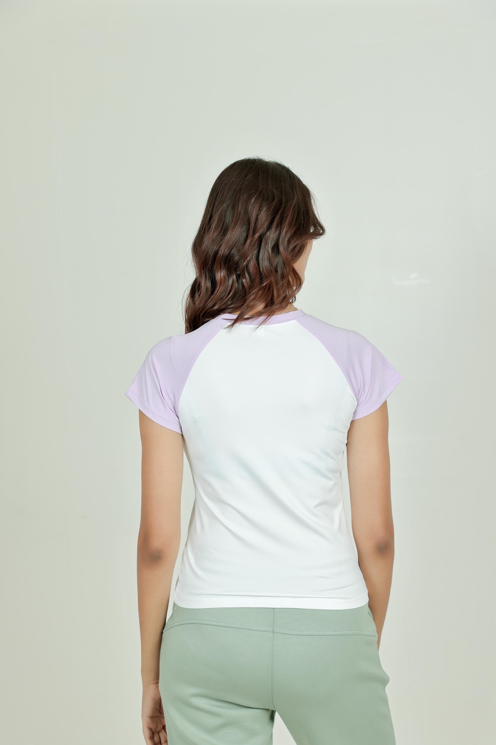 Combining Colour T-Shirt – White & Purple