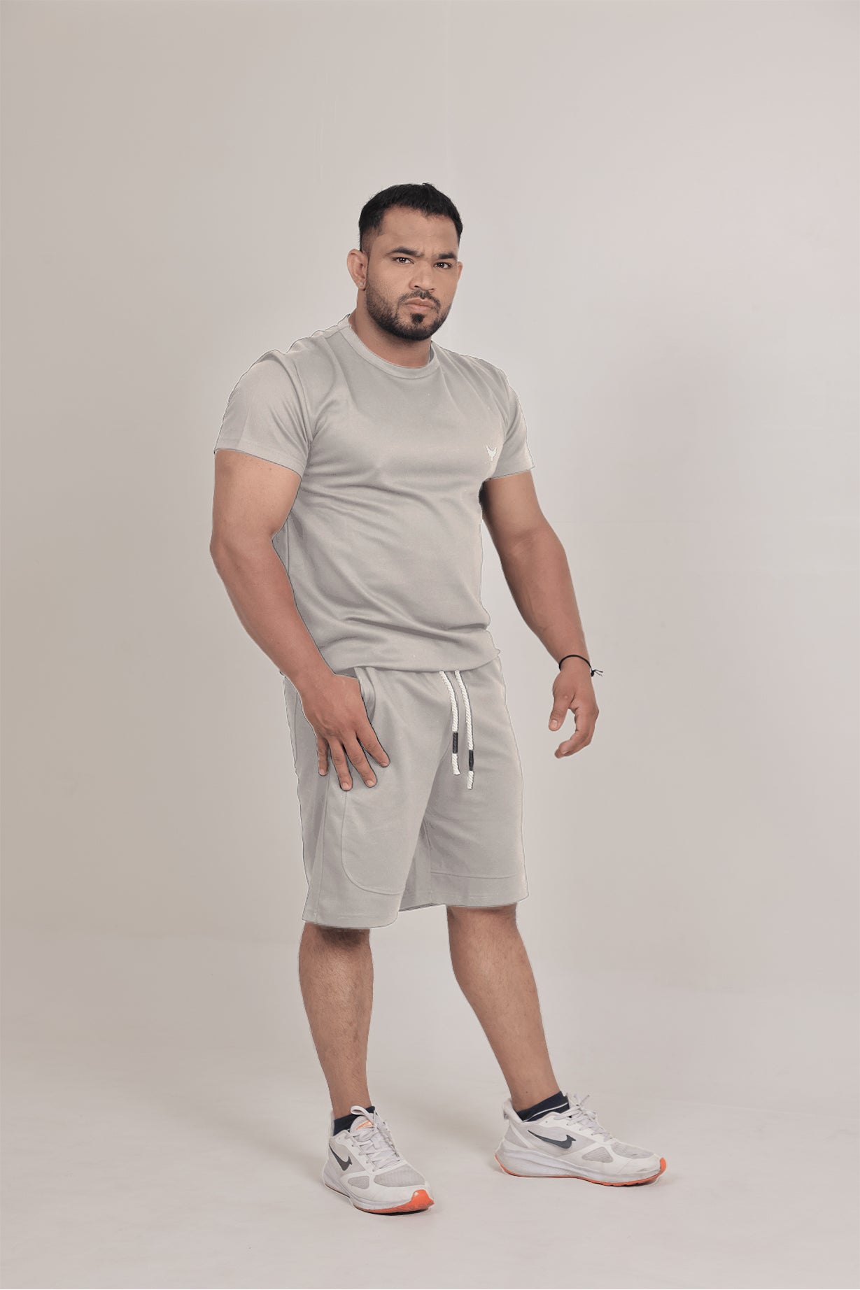Men’s Knitted Shorts – Light Beige (Poly-Cotton Blend)