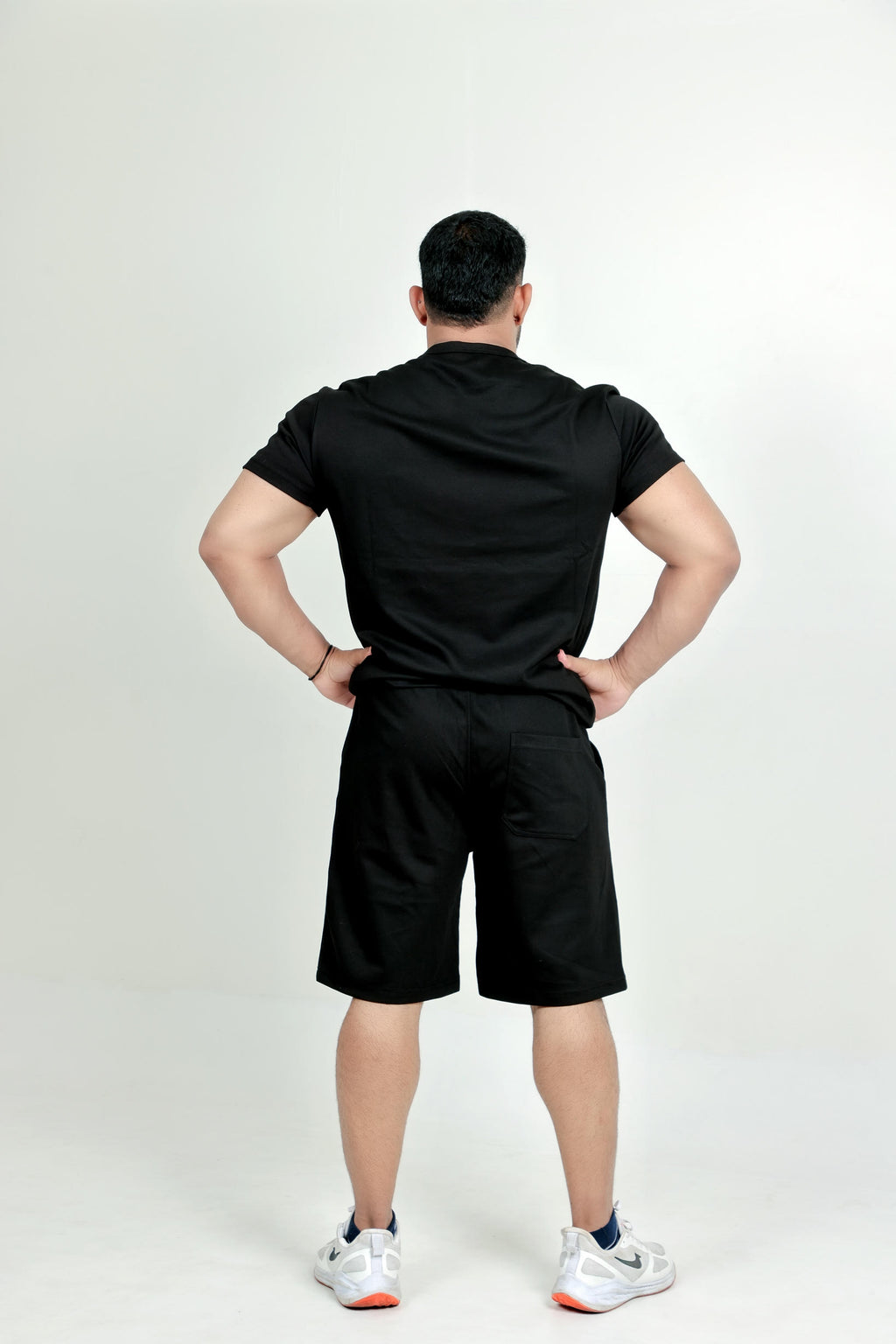 Men’s Knitted T-Shirt – Black (Poly-Cotton Blend)