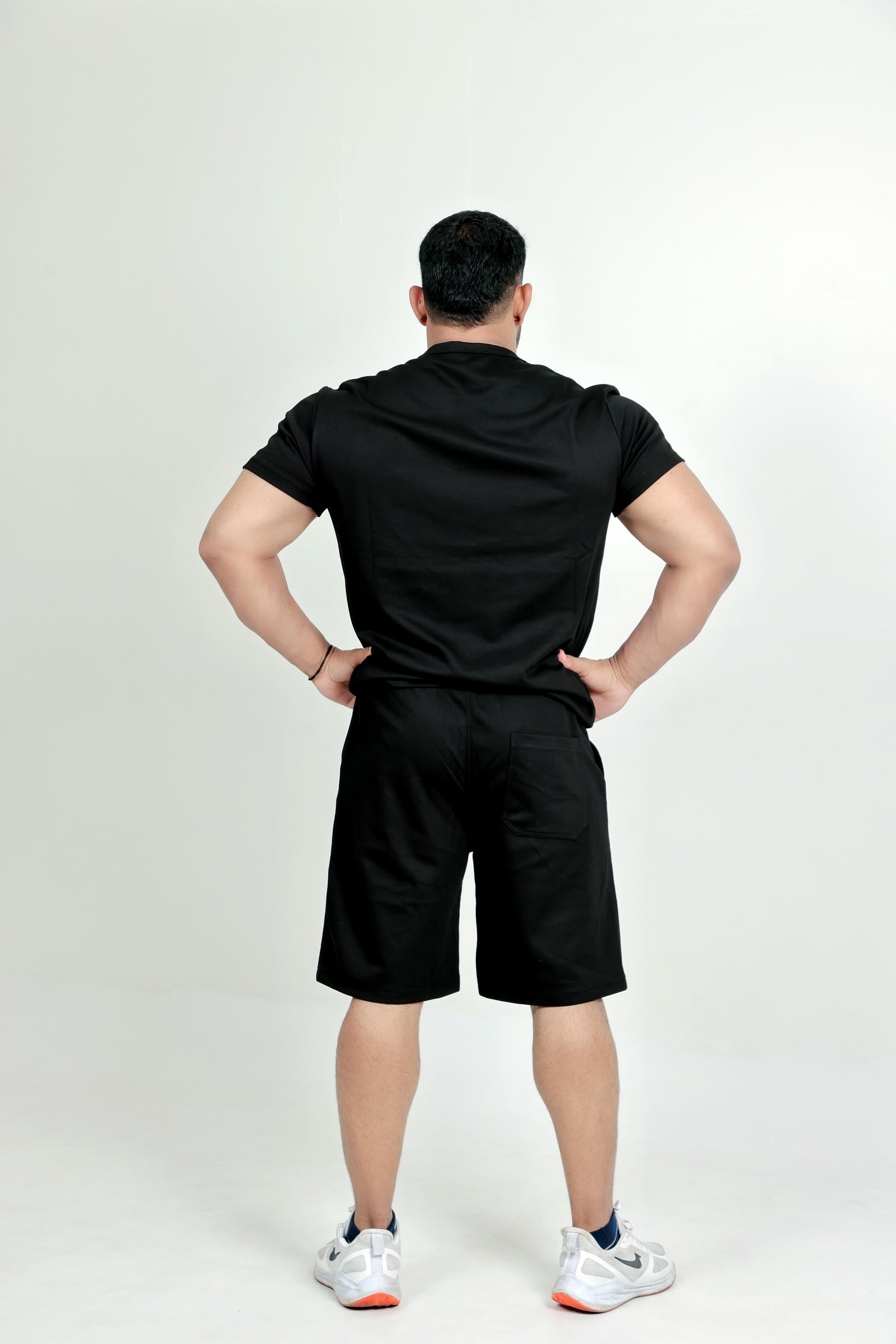 Men’s Knitted T-Shirt – Black (Poly-Cotton Blend)
