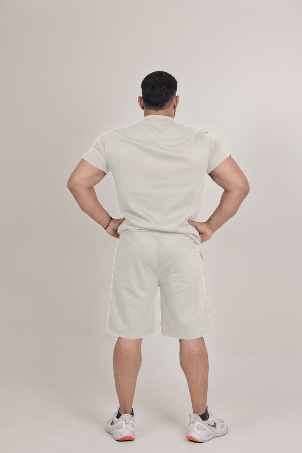 Men’s Knitted T-Shirt – Light Beige (Poly-Cotton Blend)