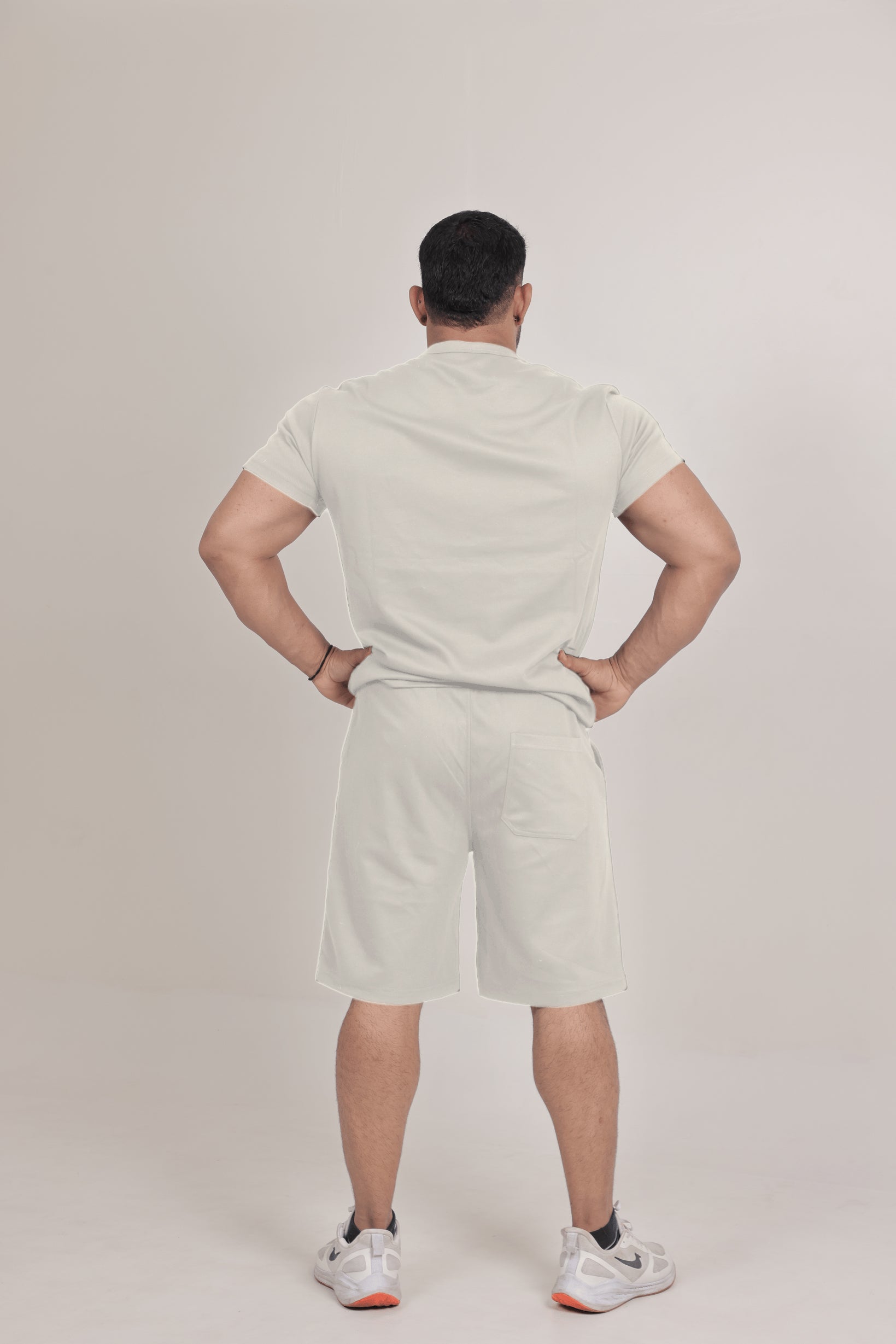 Men’s Knitted T-Shirt – Light Beige (Poly-Cotton Blend)