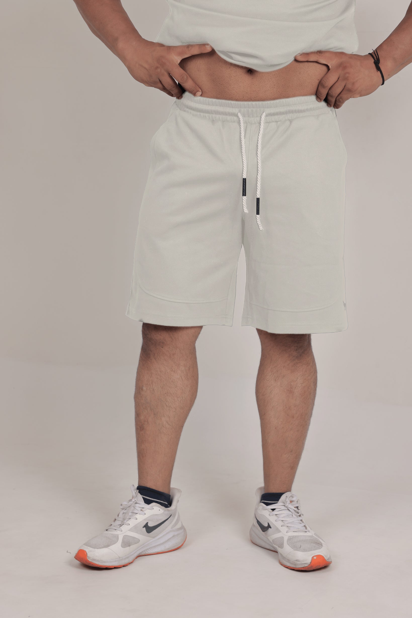 Men’s Knitted Shorts – Light Beige (Poly-Cotton Blend)