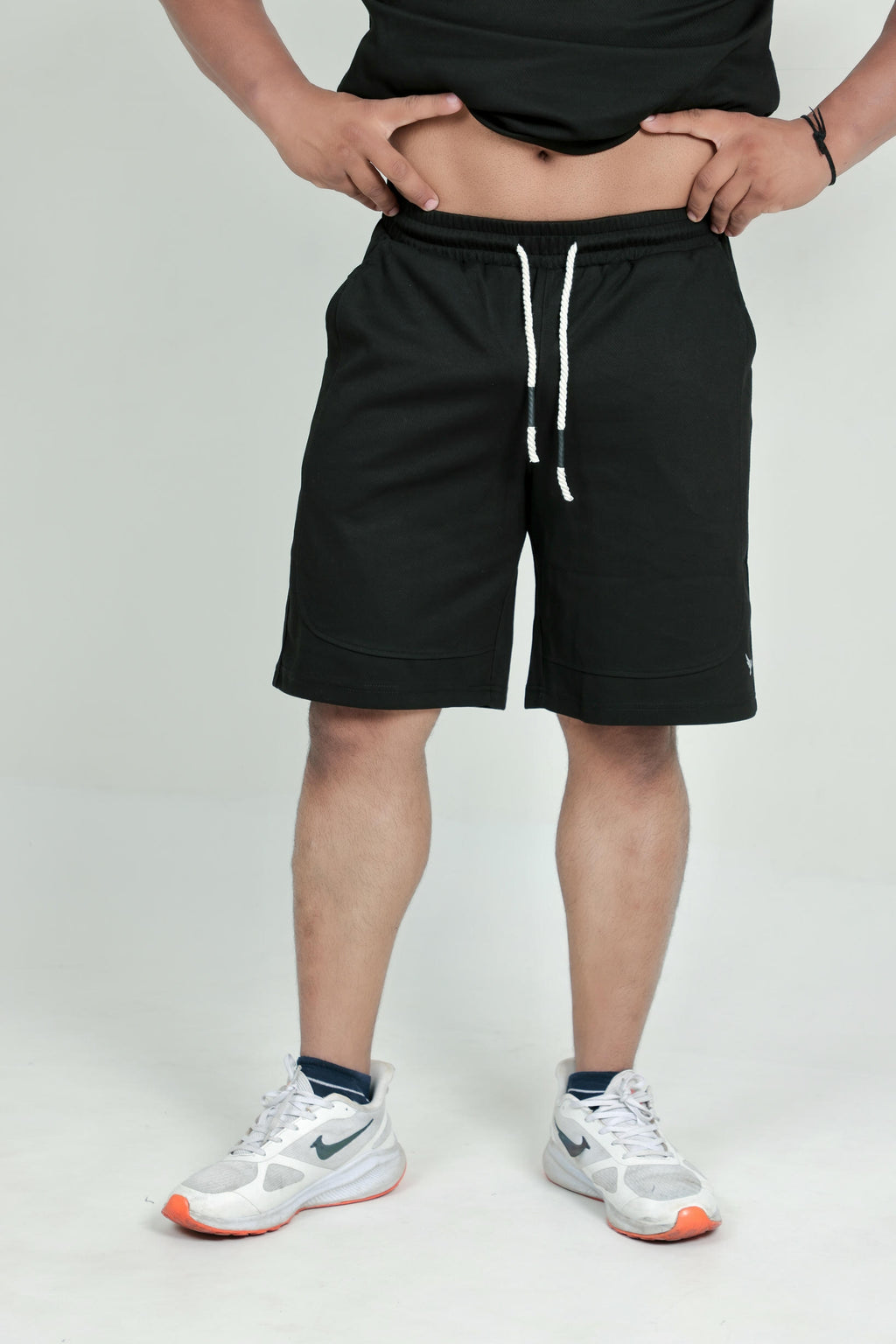 Men’s Knitted Shorts – Black (Poly-Cotton Blend)