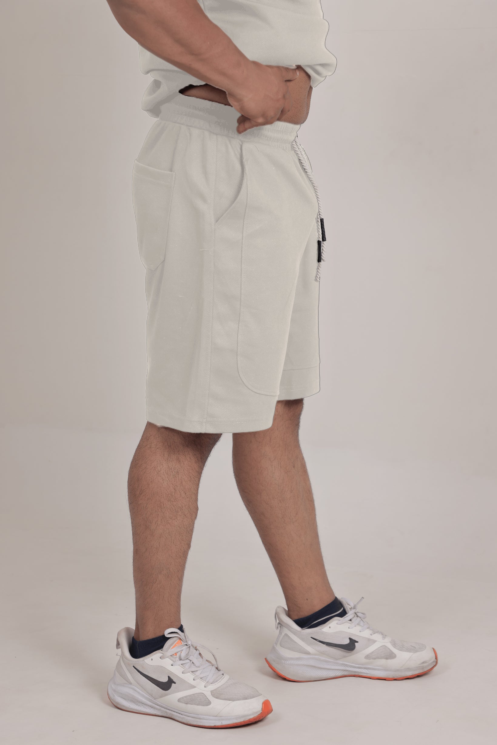 Men’s Knitted Shorts – Light Beige (Poly-Cotton Blend)