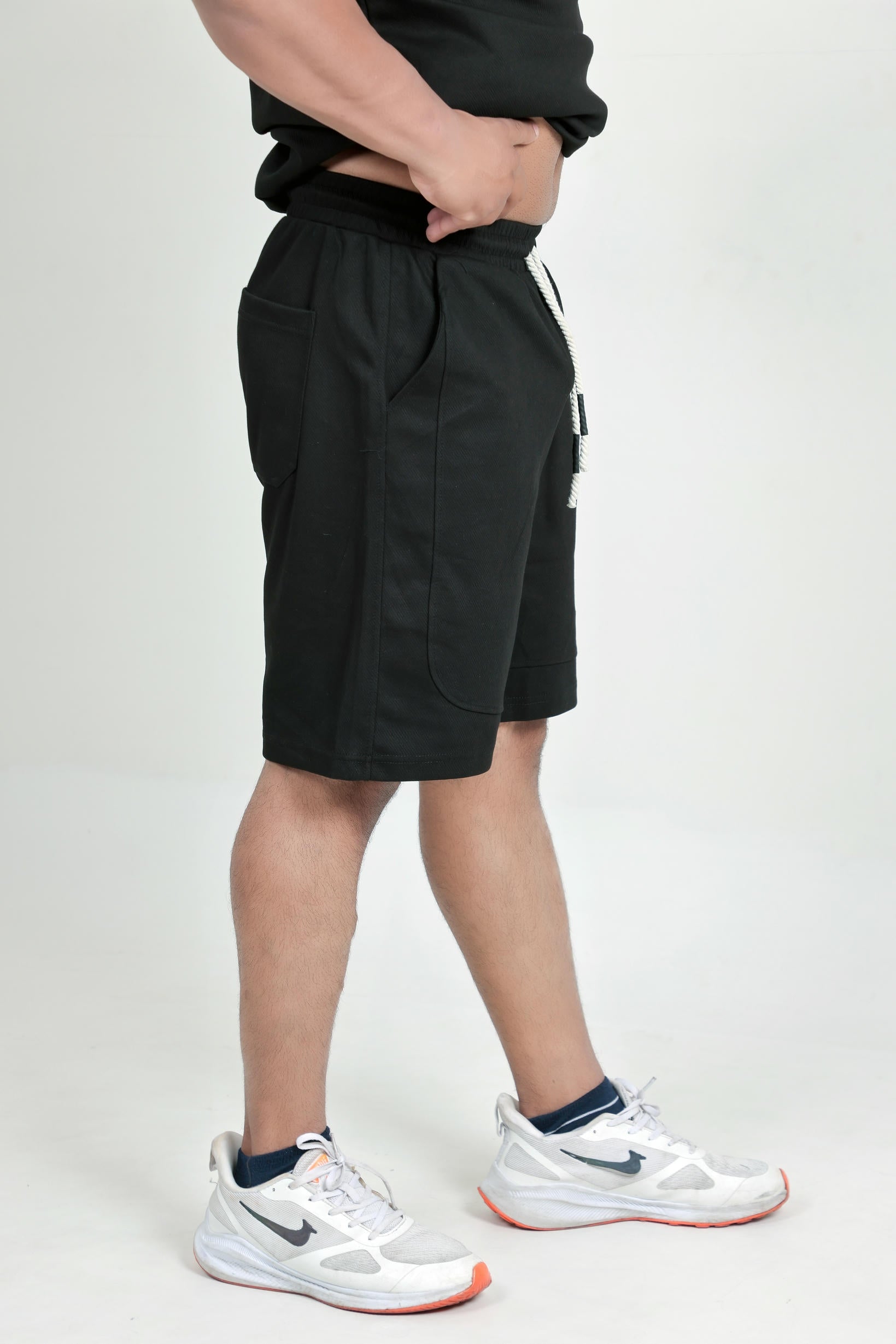 Men’s Knitted Shorts – Black (Poly-Cotton Blend)