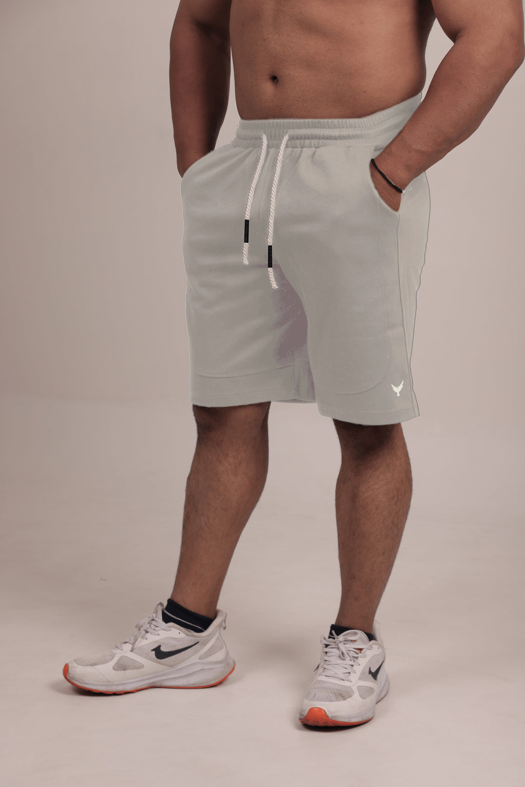 Men’s Knitted Shorts – Light Beige (Poly-Cotton Blend)