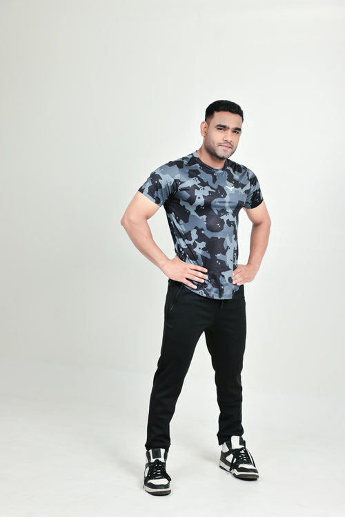 CAMO MENS TRAINING TECH TEE – Black Grey