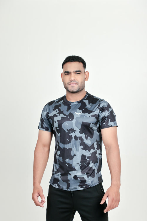 CAMO MENS TRAINING TECH TEE – Black Grey