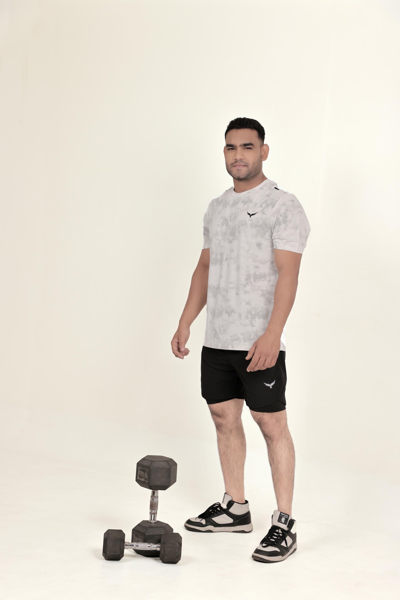 Mens Camo Dry Hybrid T-Shirt – White