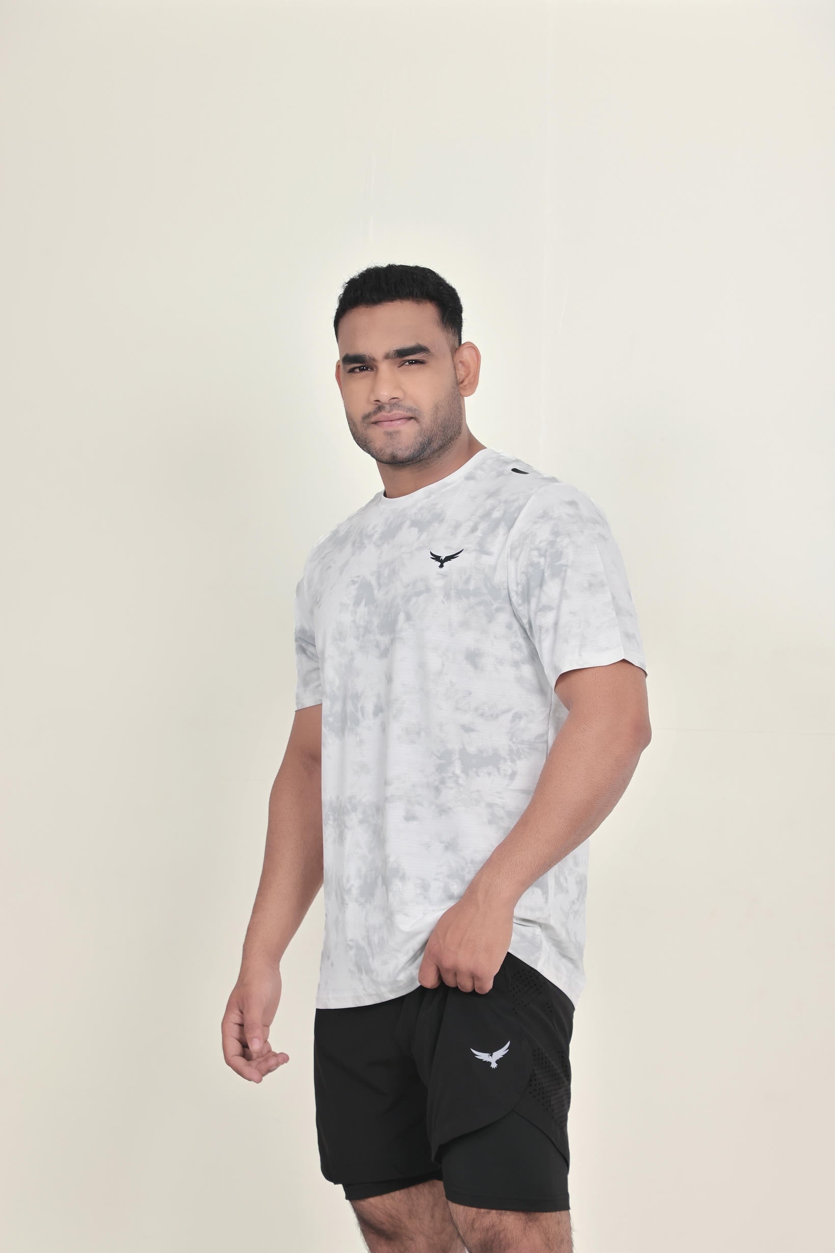 Mens Camo Dry Hybrid T-Shirt – White