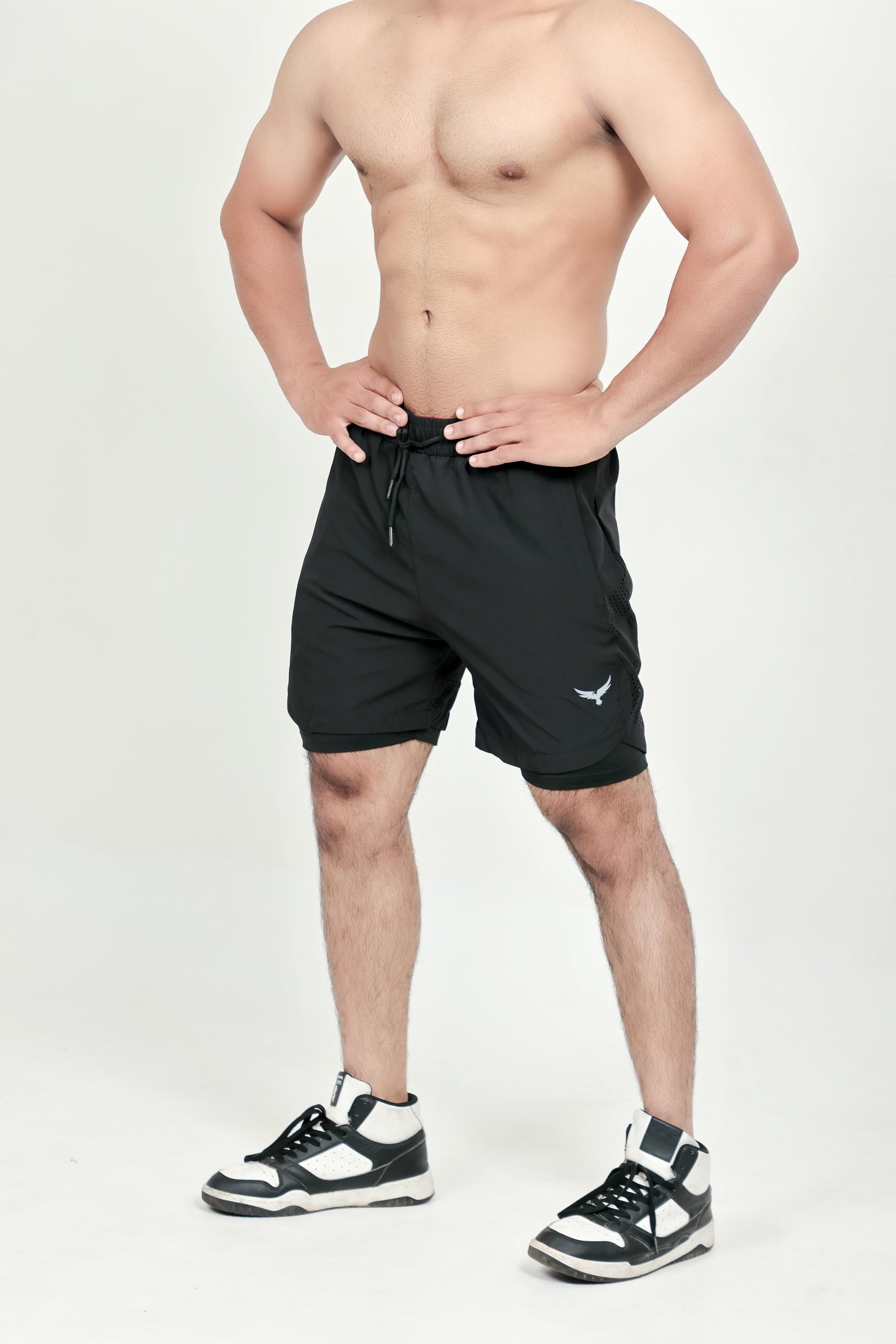 Men’s Runner Compression 2-Piece Shorts – Black