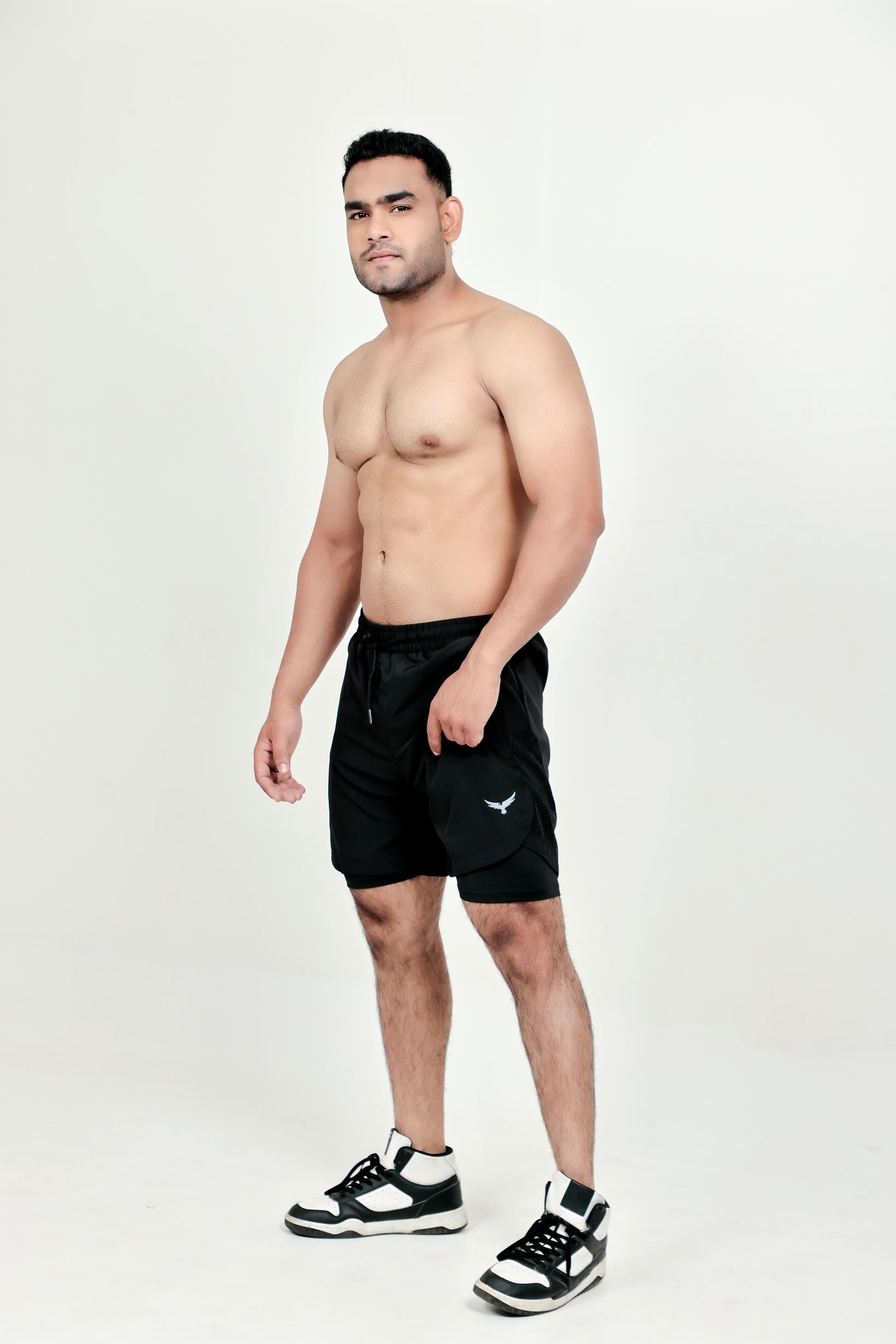Men’s Runner Compression 2-Piece Shorts – Black