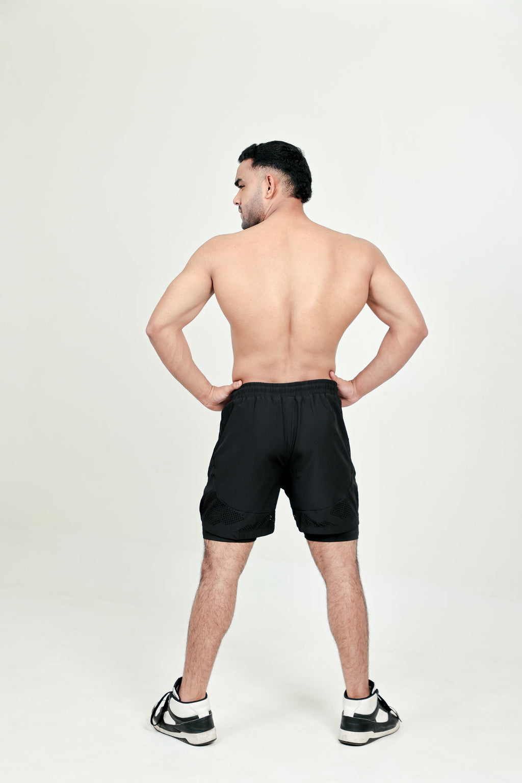 Men’s Runner Compression 2-Piece Shorts – Black