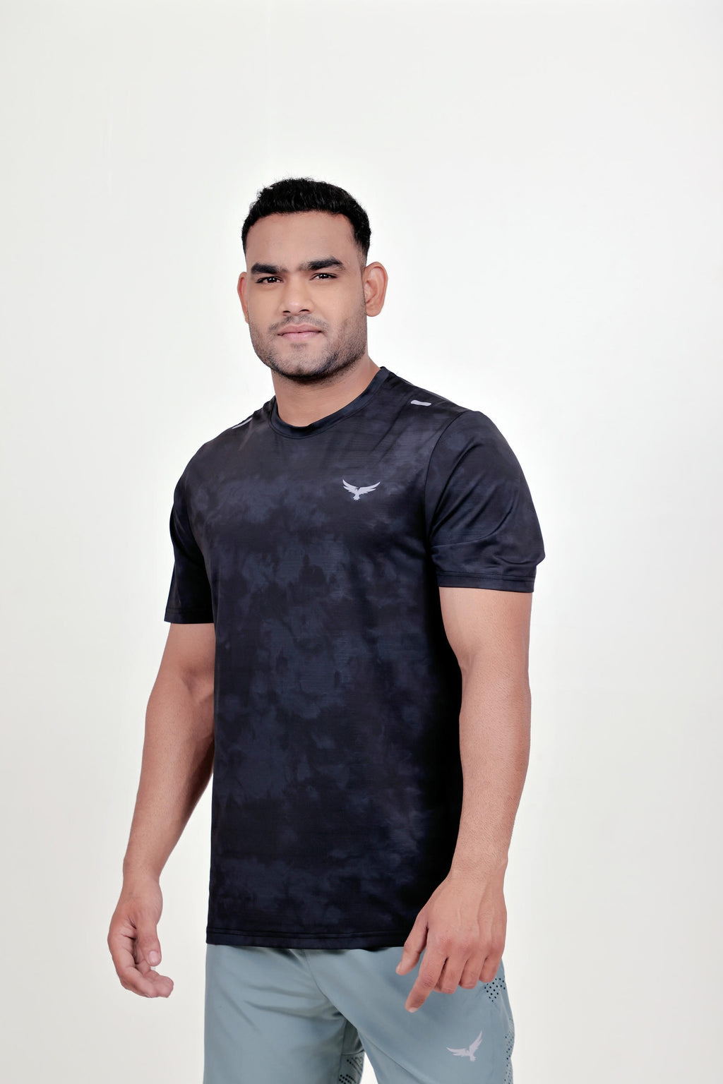 Men’s Camo Dry Hybrid T-Shirt – Black