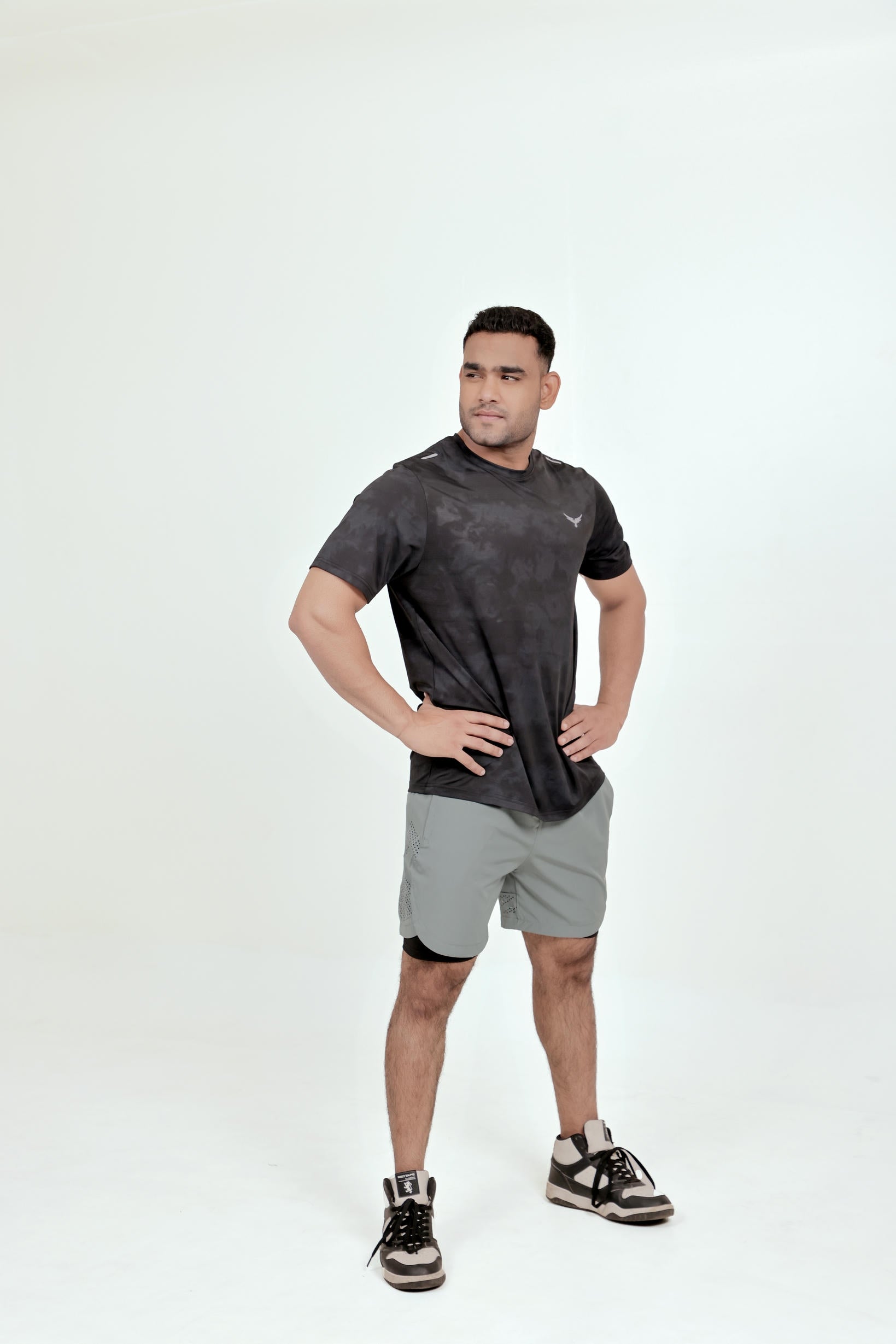 Men’s Camo Dry Hybrid T-Shirt – Black